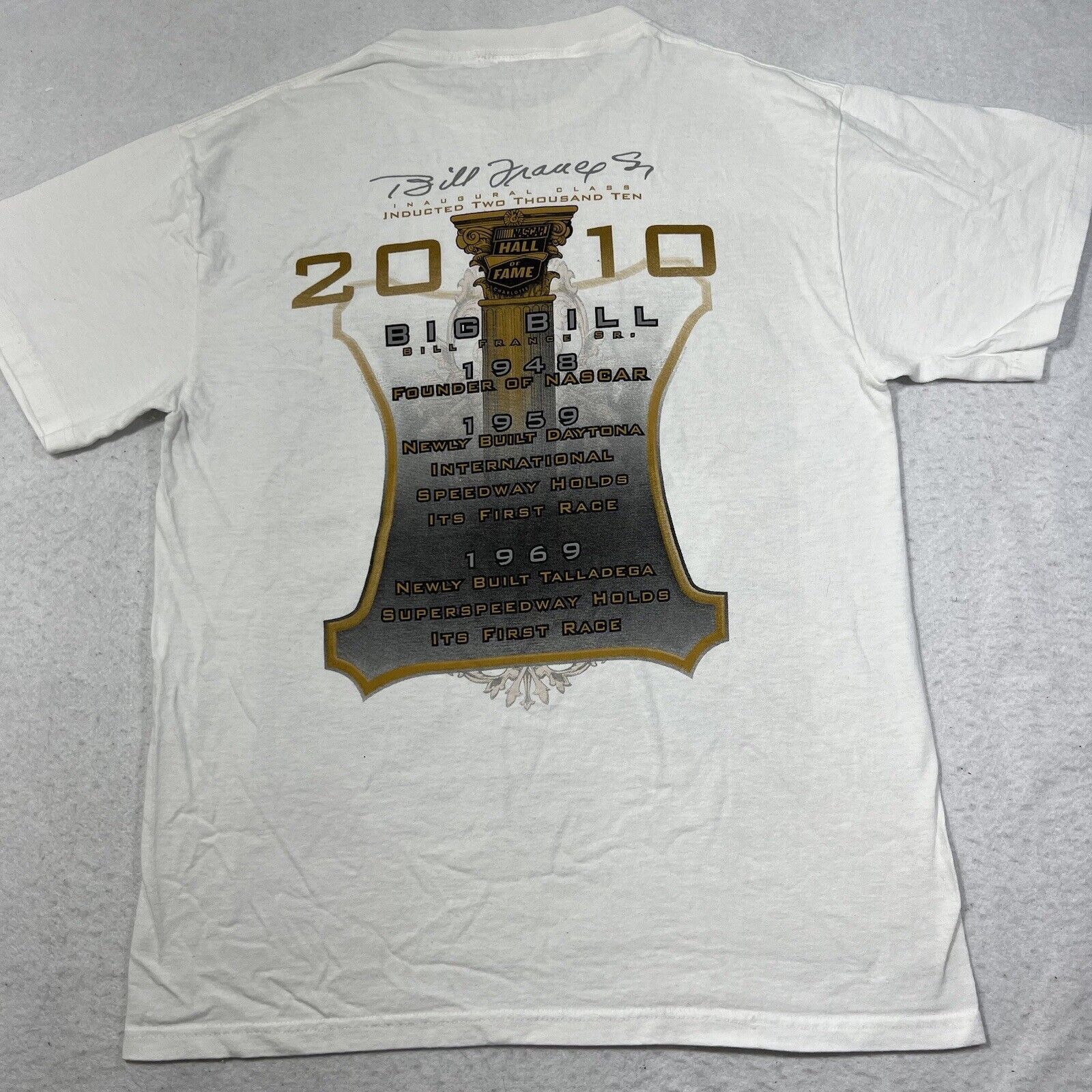NASCAR NASCAR Bill France Sr. 2010 Hall of Fame White Graphic Tee Size US M / EU 48-50 / 2 - 9 Thumbnail