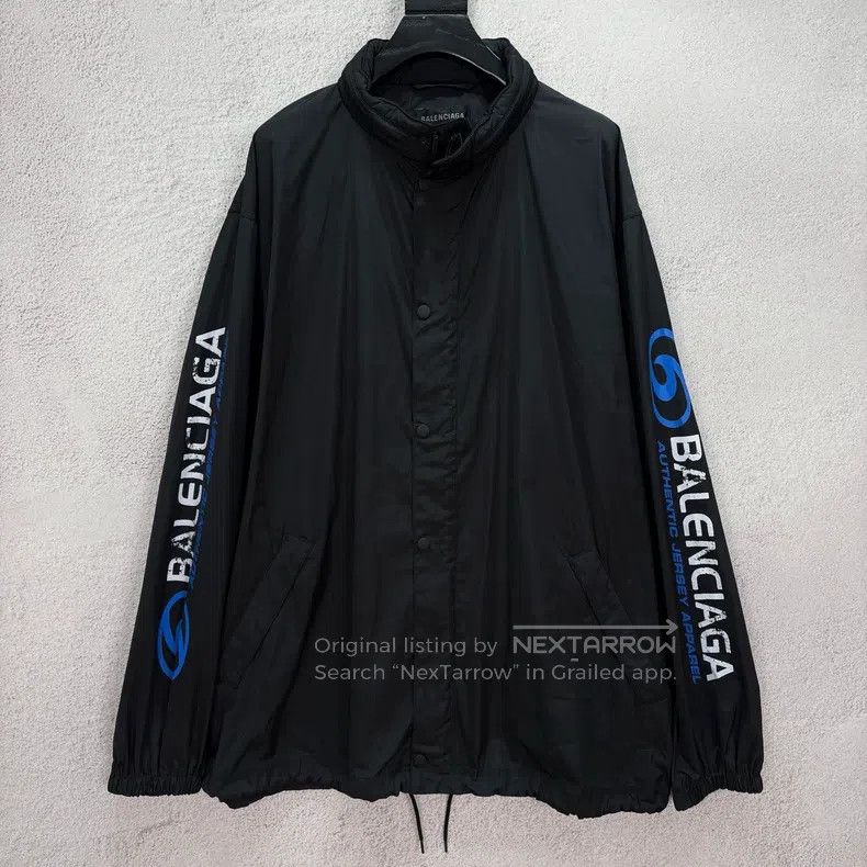 Balenciaga Balenciaga Logo Printed Surfing Coach Windbreaker Jacket Size US M / EU 48-50 / 2 - 1 Thumbnail