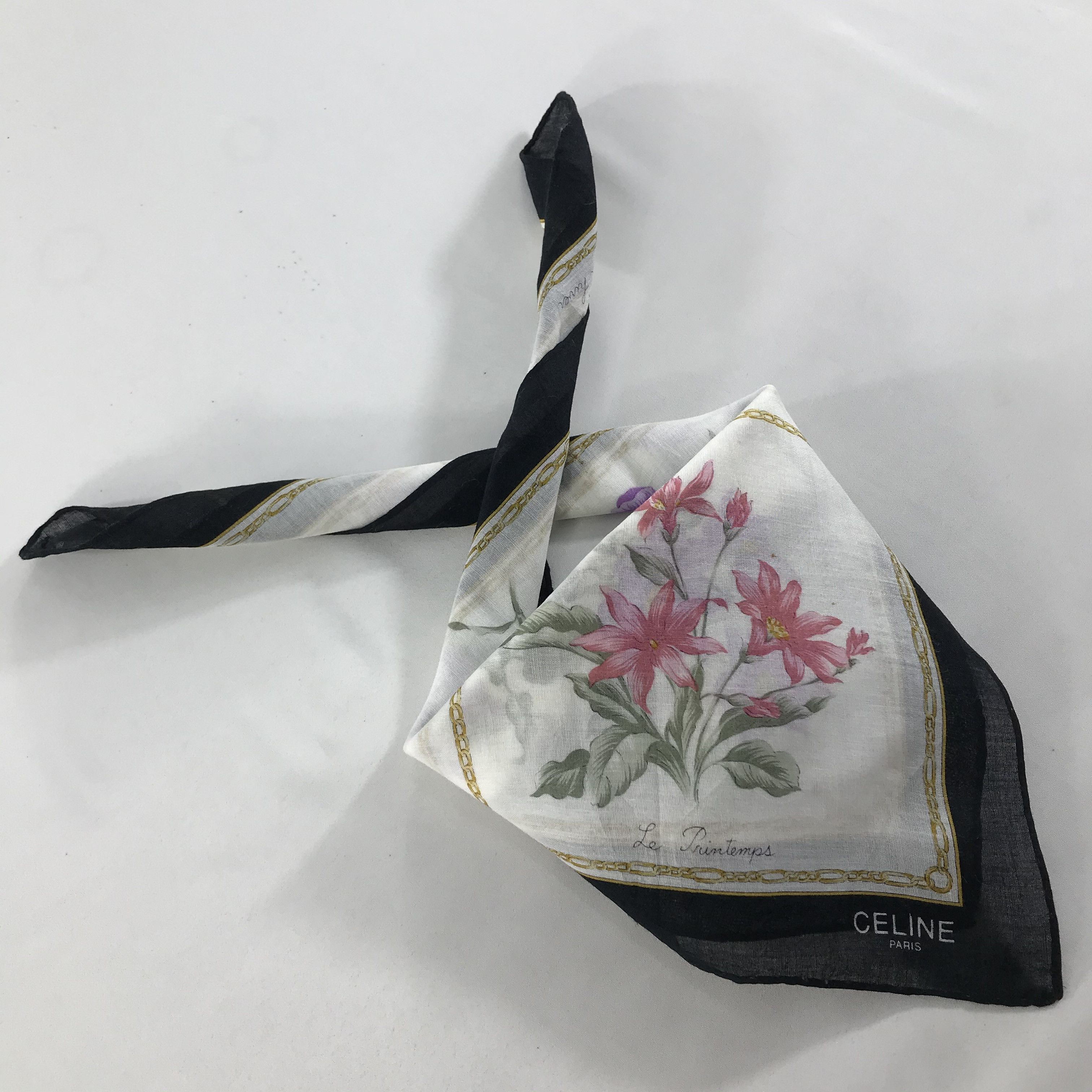 Celine × Vintage Celine Bandana / Handkerchief / Neckerchief - S1623 Size ONE SIZE - 6 Thumbnail