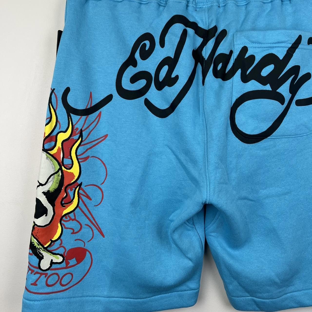 Ed Hardy NEW WITH TAGS Don Ed Hardy Graphic Skull Design Blue Shorts Size US 32 / EU 48 - 4 Thumbnail