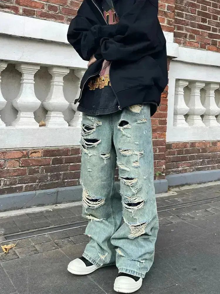 Japanese Brand Hip-hop ripped baggy jeans Size US 32 / EU 48 - 5 Thumbnail