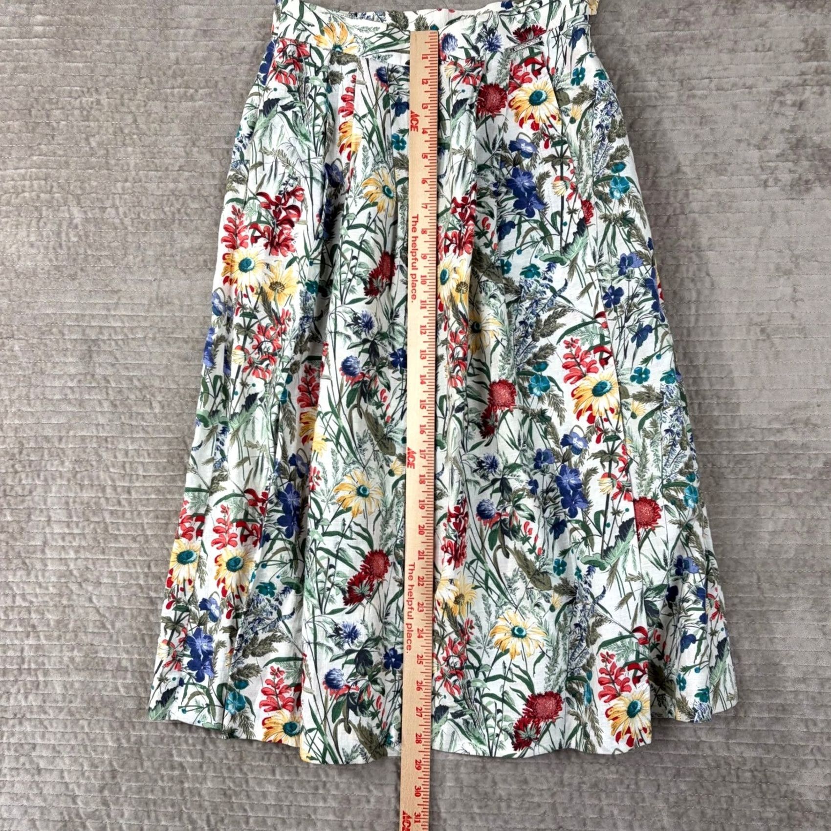 Vintage Geiger Collections Floral Midi Skirt - Austria Wildflower Botanical Sz 36 Size 25" / US 0 / IT 36 - 3 Thumbnail