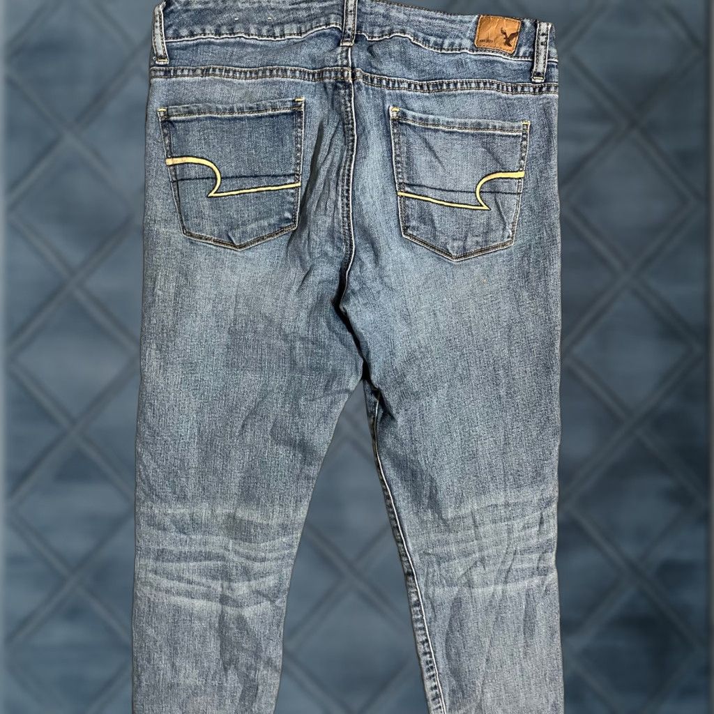 American Eagle Outfitters American Eagle Outfitters Jeans Women Skinny 10 Tall Blue Denim Stretch 5-Pocket Zipper Button Jeans Vintage No 90s Preppy Womens Size 32" / US 10 / IT 46 - 1 Thumbnail