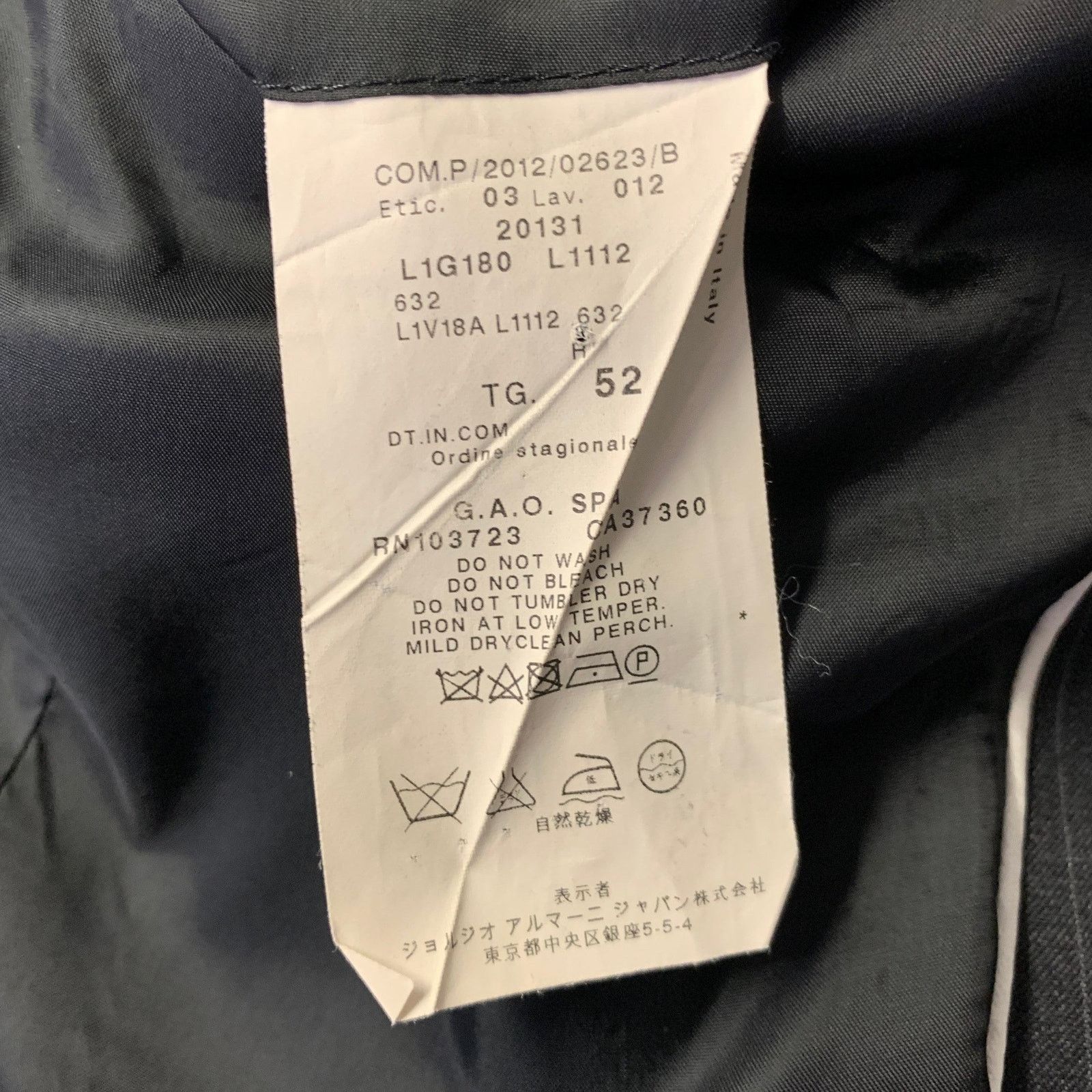 Emporio Armani EMPORIO ARMANI 42 Grey Charcoal Pinstripe Virgin Wool Suit Size 42R - 7 Thumbnail