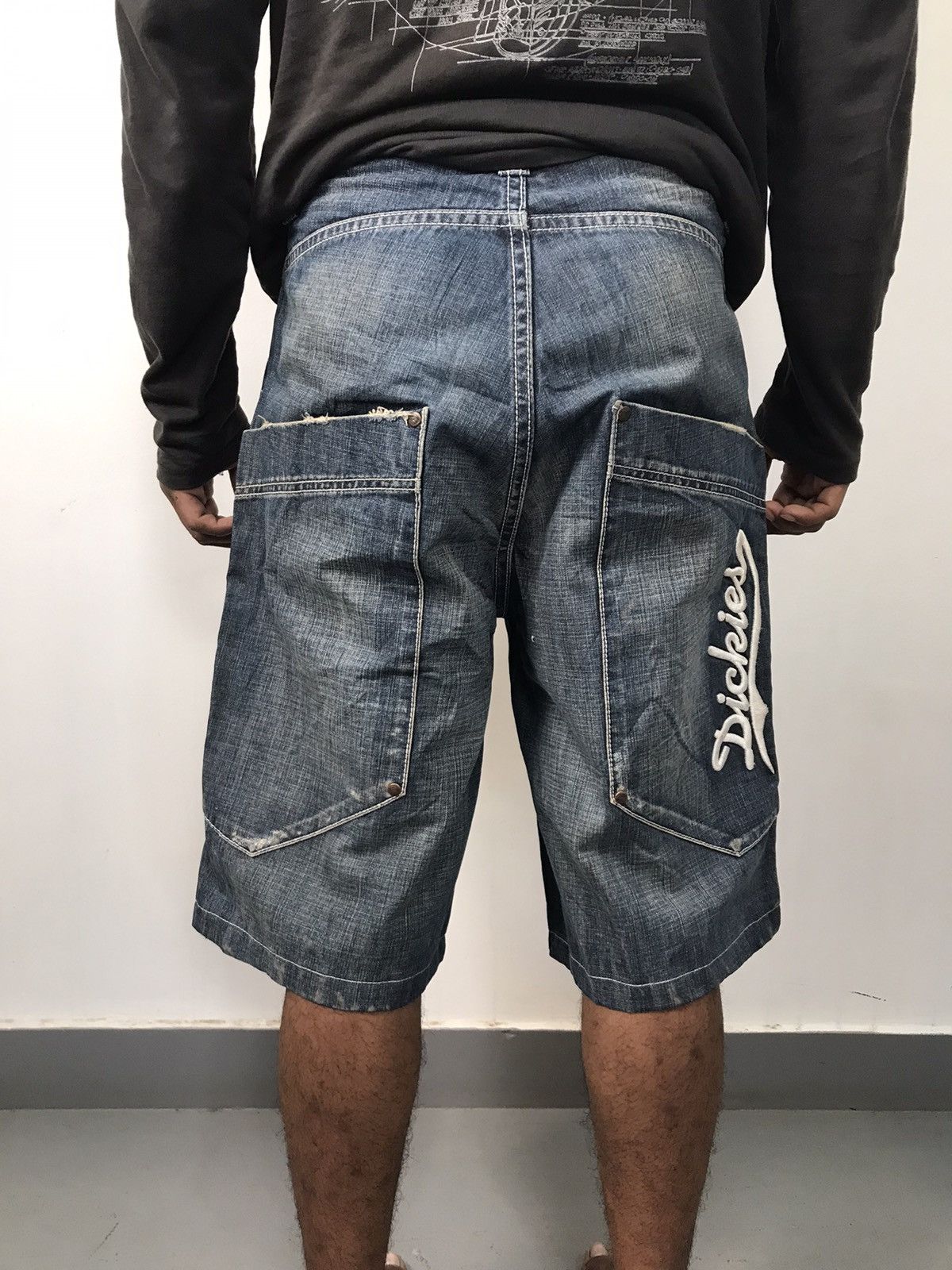 Vintage dickies big daddy embroidered big pocket denim jort