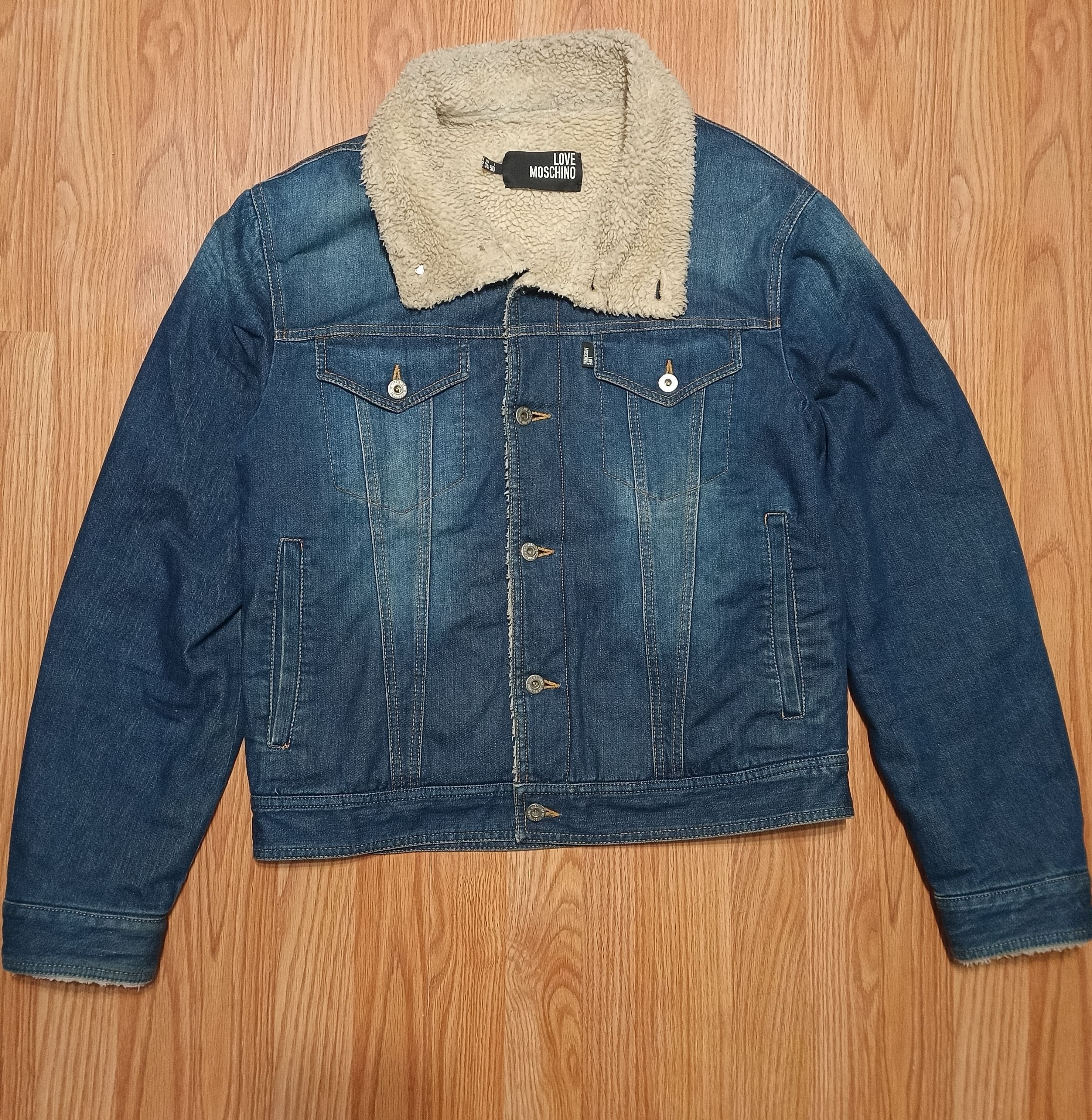 Moschino Moschino Denim Shearling Jacket Mens Size EU50 US34 Size US M / EU 48-50 / 2 - 5 Thumbnail