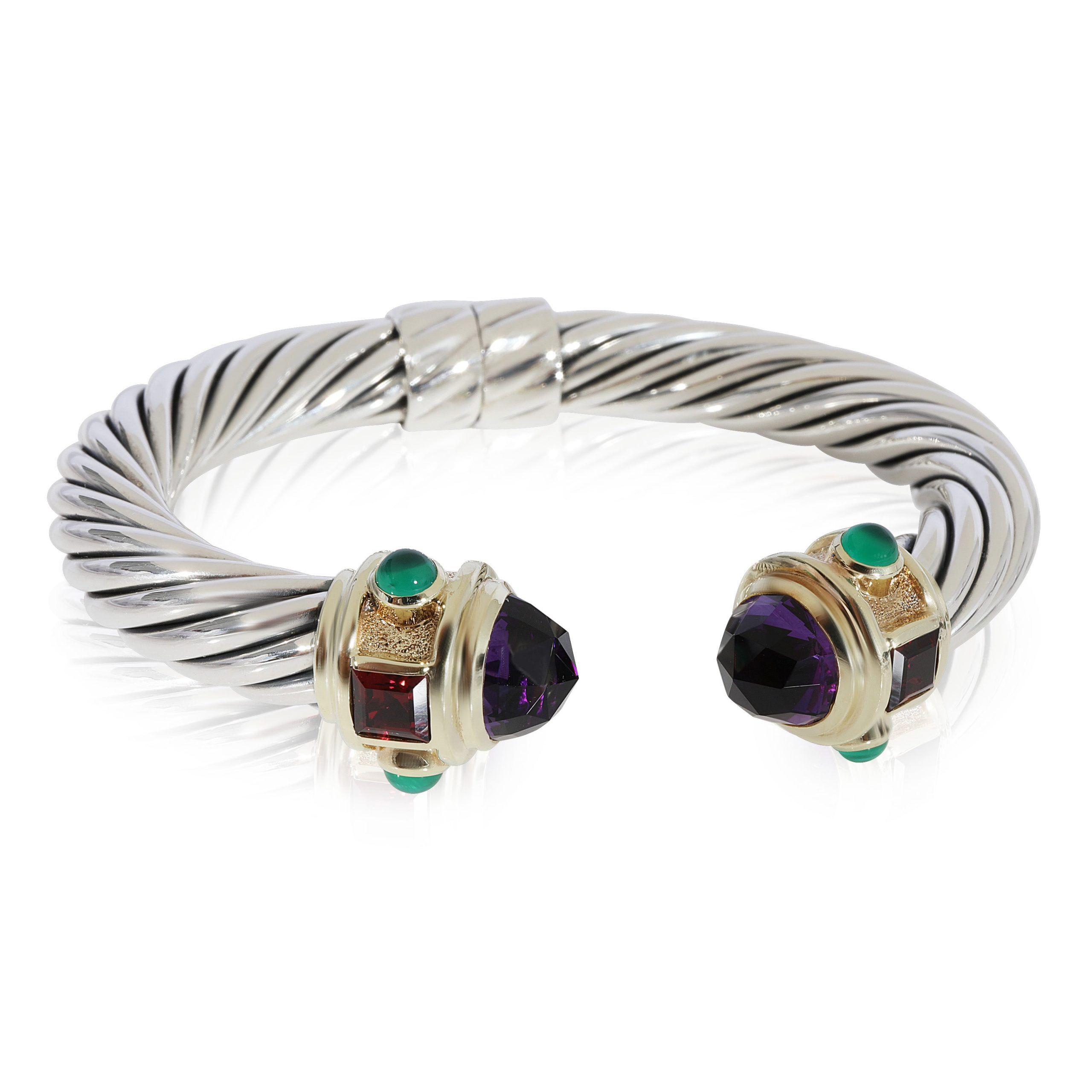 image of David Yurman Renaissance Hinged Bangle In 14K Yellow Gold/sterling Silver, Women's