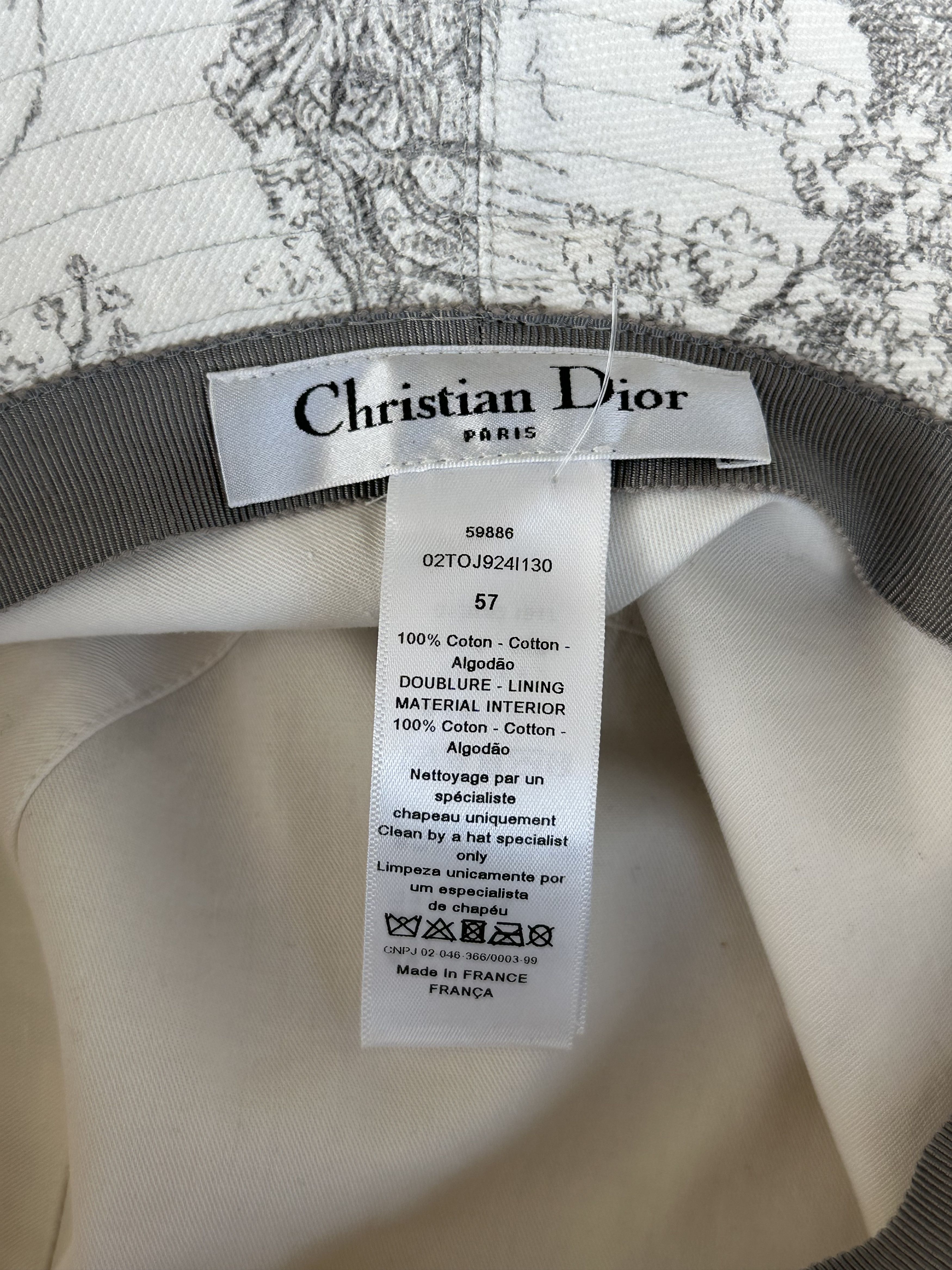 Dior Dior White & Grey Toile de Jouy Bucket Hat Size ONE SIZE - 3 Thumbnail