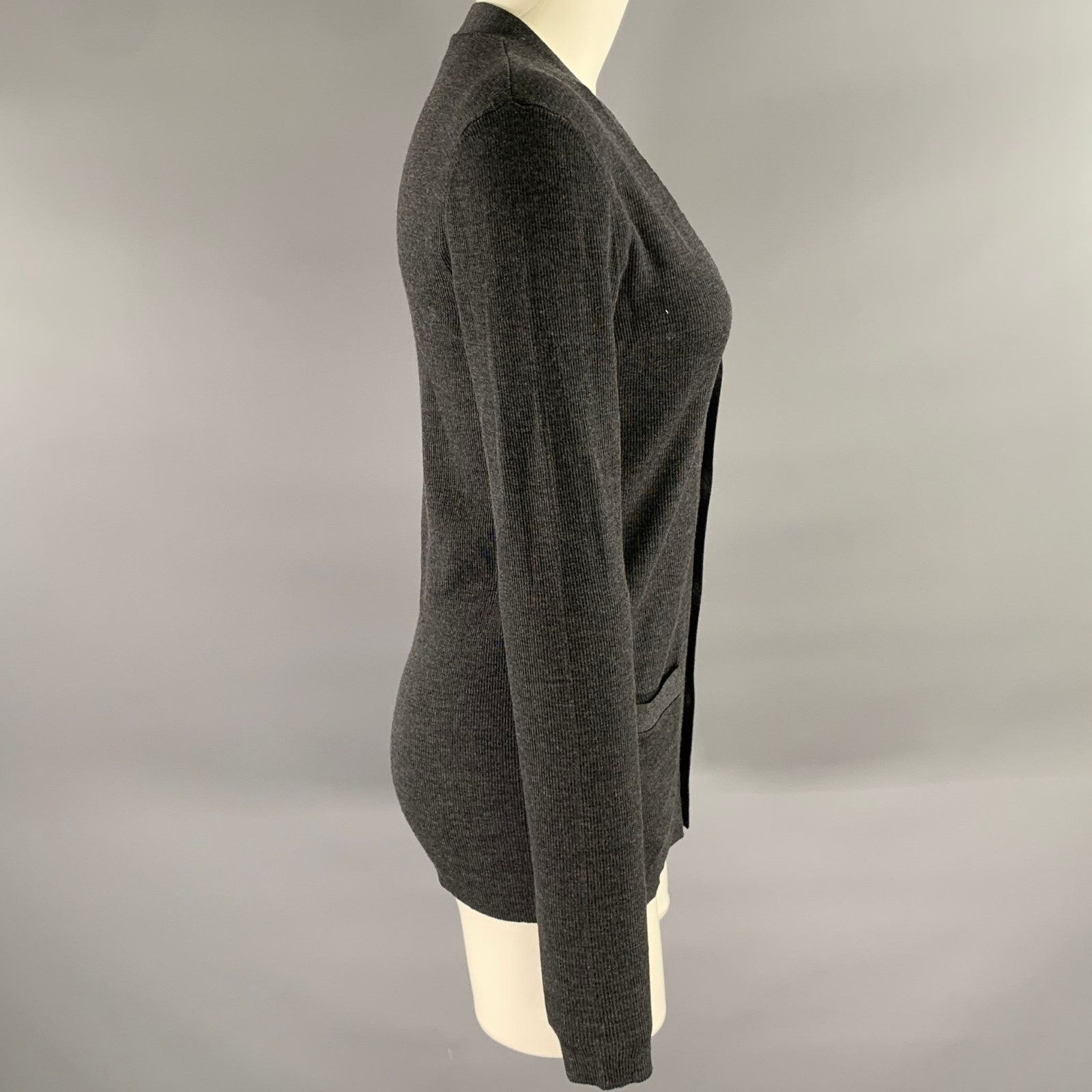 Ralph Lauren RALPH LAUREN Size M Charcoal Wool V-Neck Cardigan Size M / US 6-8 / IT 42-44 - 3 Thumbnail