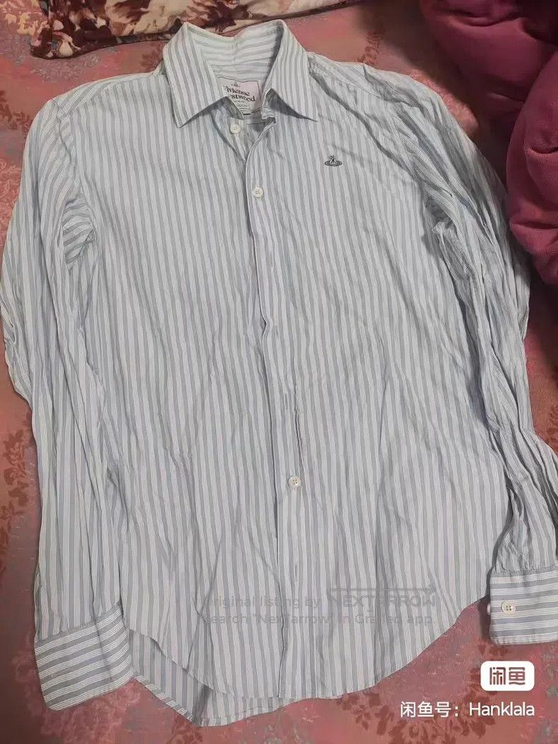 Vivienne Westwood Vivienne Westwood Blue and white striped long-sleeved shir Size US M / EU 48-50 / 2 - 1 Thumbnail