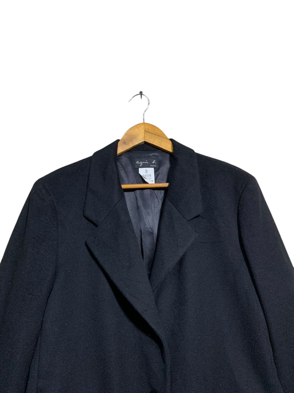 agnes b. 🔥AGNES B. WOOL OVERCOATS BLCK Size M / US 6-8 / IT 42-44 - 4 Thumbnail