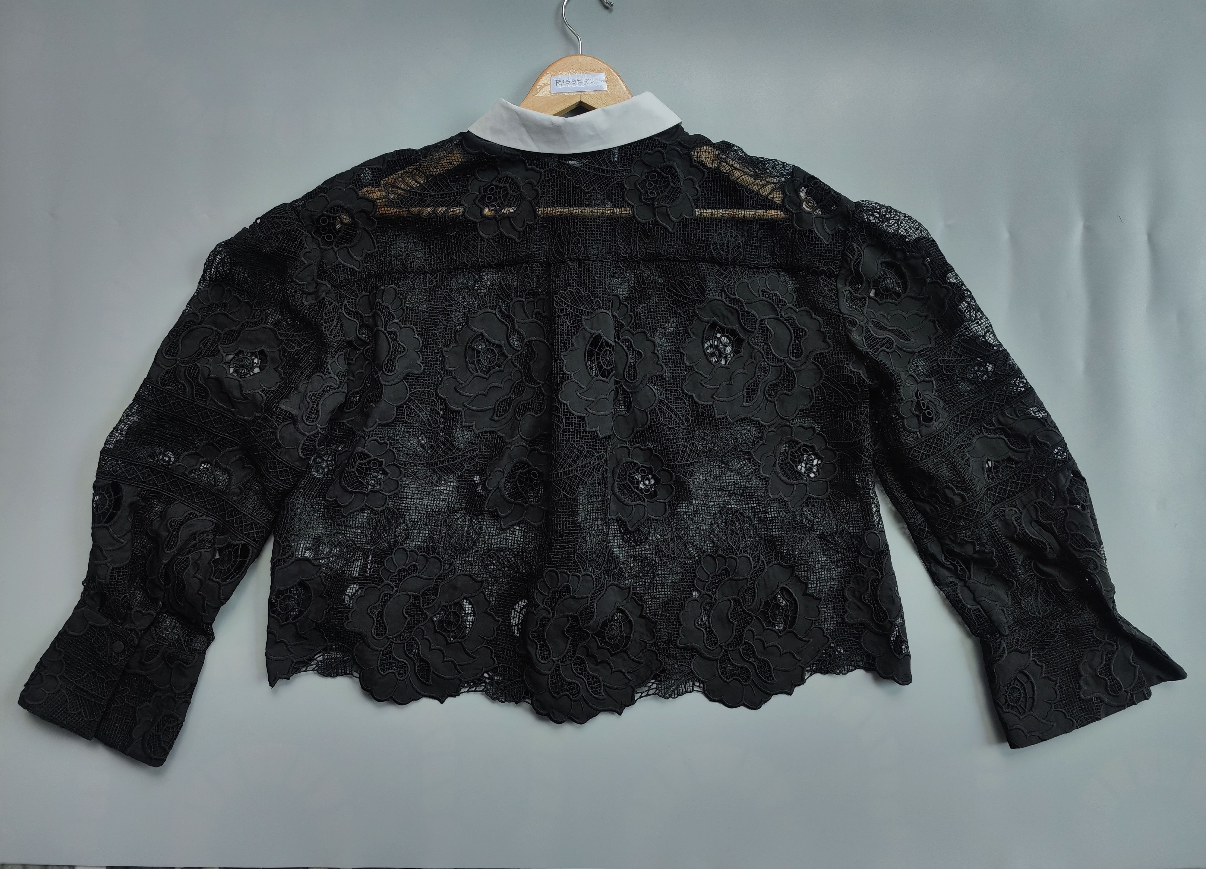 Self-Portrait Self-Portrait Black Lace Collared Top Size M / US 6-8 / IT 42-44 - 3 Thumbnail