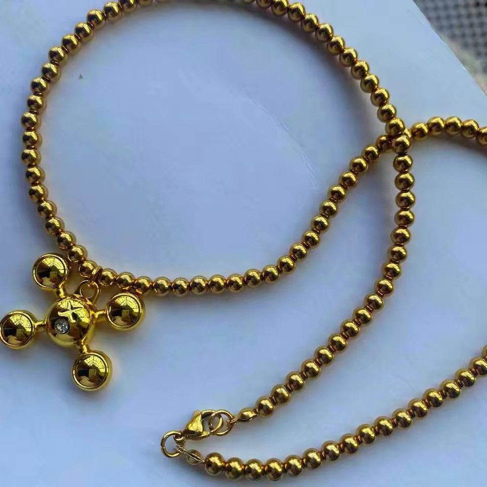 Other Stainless Steel Round Bead Chain Quadangle Pendant Size ONE SIZE - 5 Thumbnail