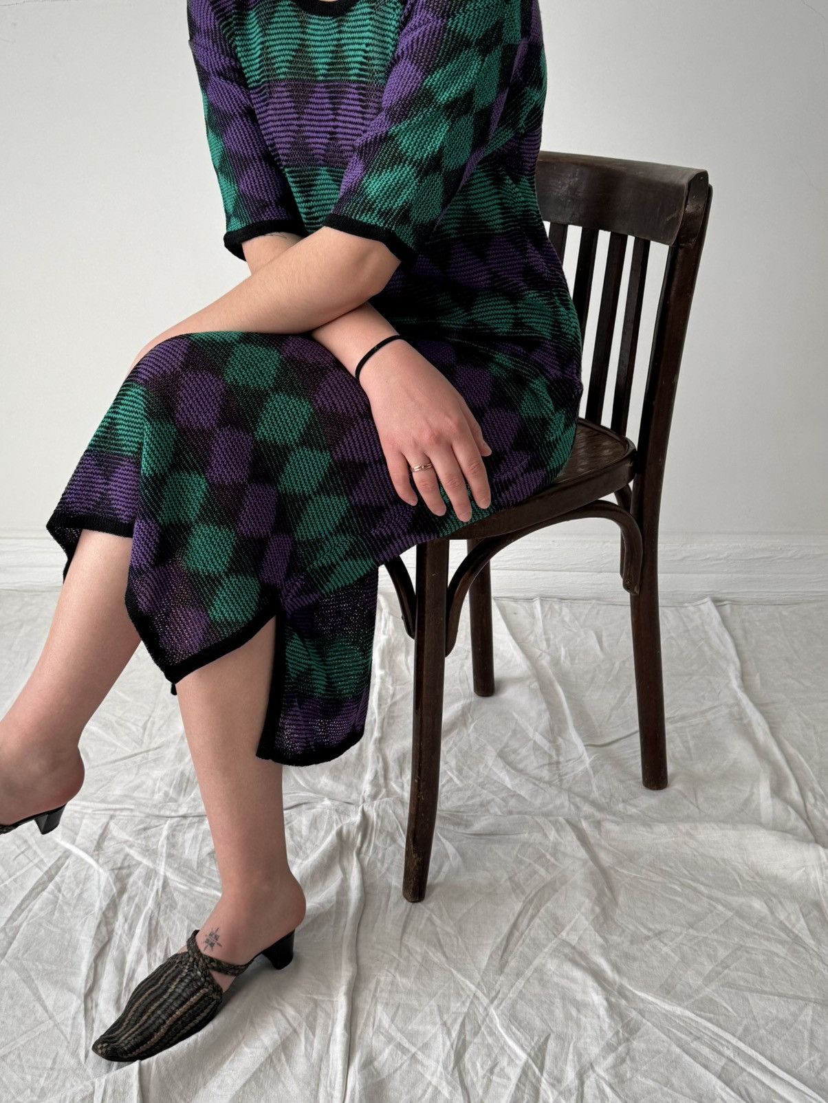 Vintage 1970s Issey Miyake 'All Style Co.' Knit Maxi Dress