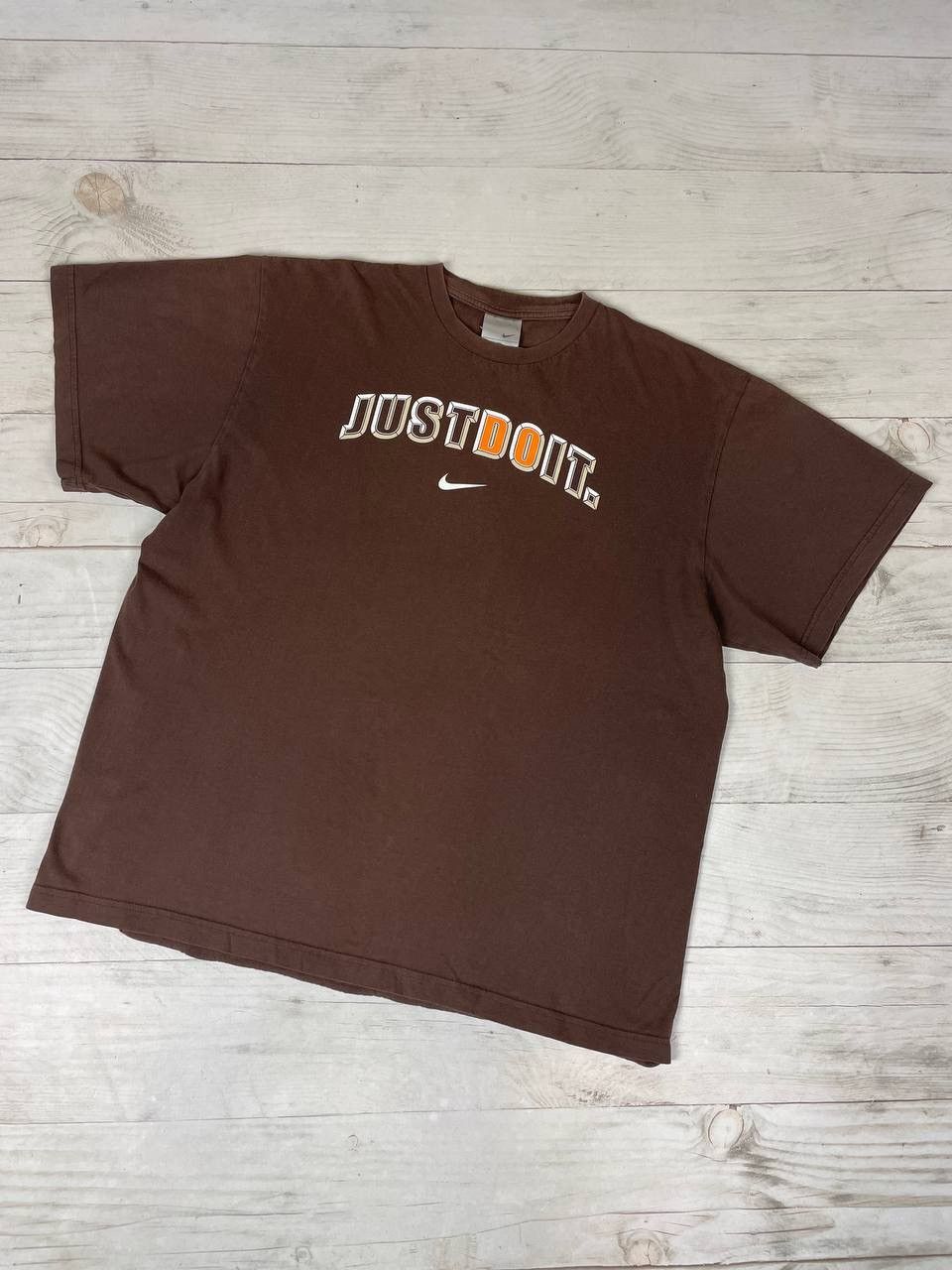 Nike Vintage Nike Just Do It Big Logo T Shirt 2000s Drill Size US XXL / EU 58 / 5 - 1 Thumbnail