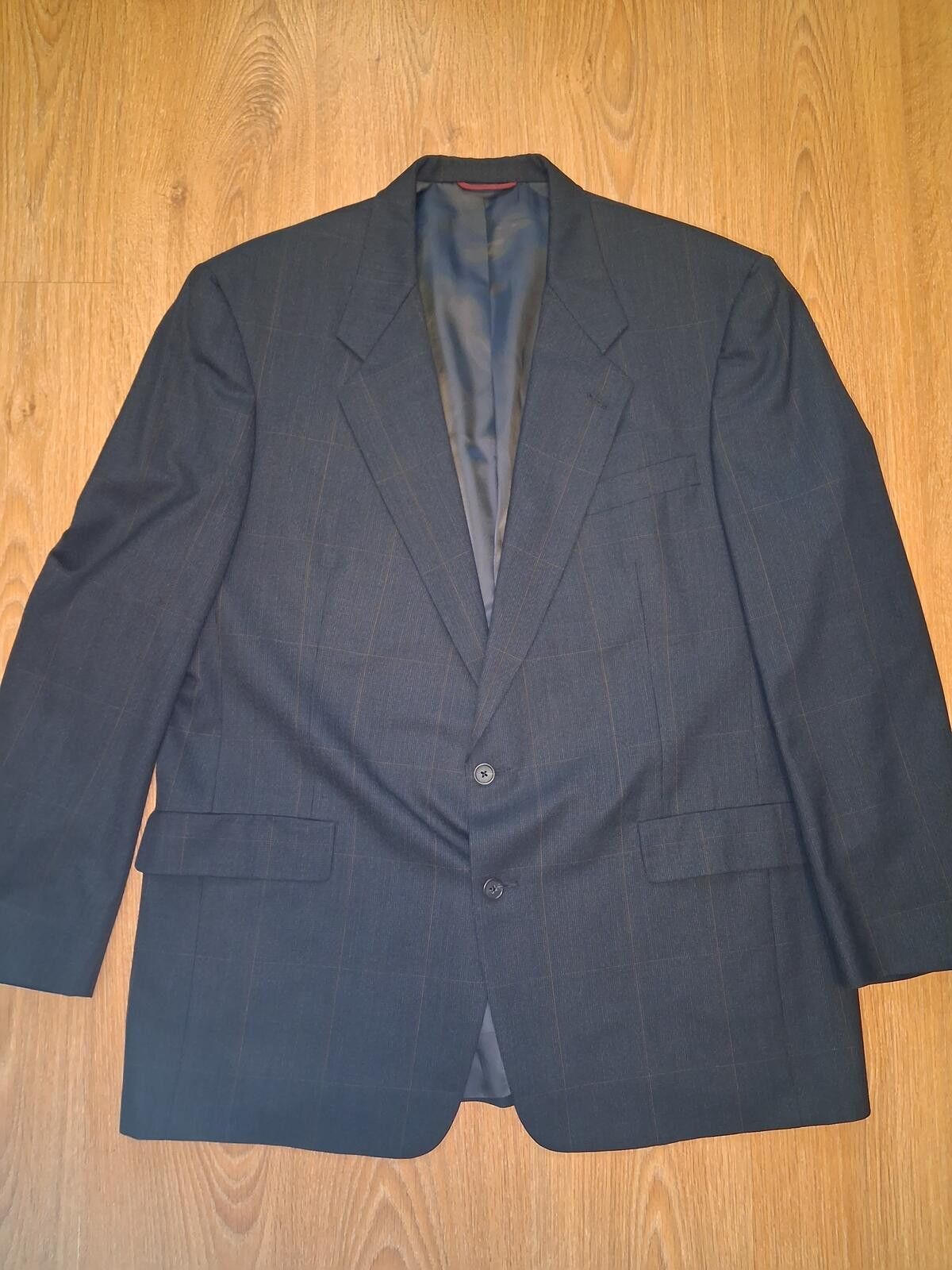 Hart Schaffner Marx Hart Schaffner Marx 2 Piece Suit 46L 40x30 Gray Check Wool Size 46L - 2 Thumbnail