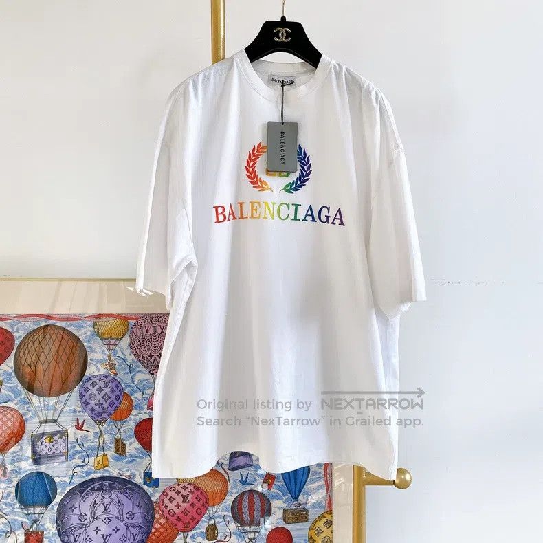 Balenciaga Balenciaga Letter Logo White T-Shirt Size US M / EU 48-50 / 2 - 1 Thumbnail