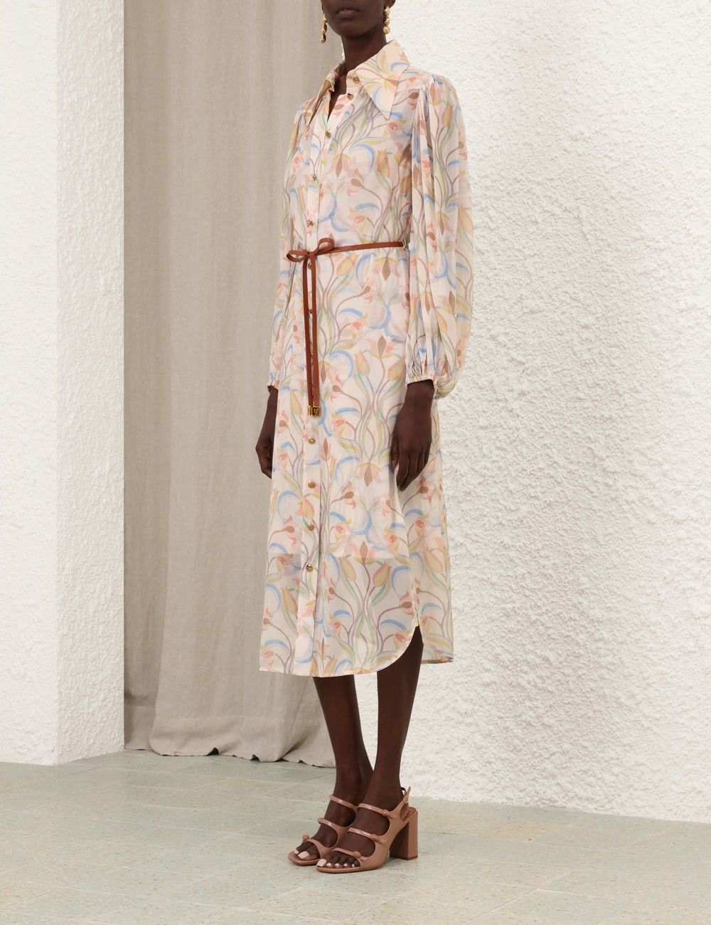 Zimmermann oc11z0825 Pavilion Midi Tunic Dress in Multicolor Size S / US 4 / IT 40 - 3 Thumbnail