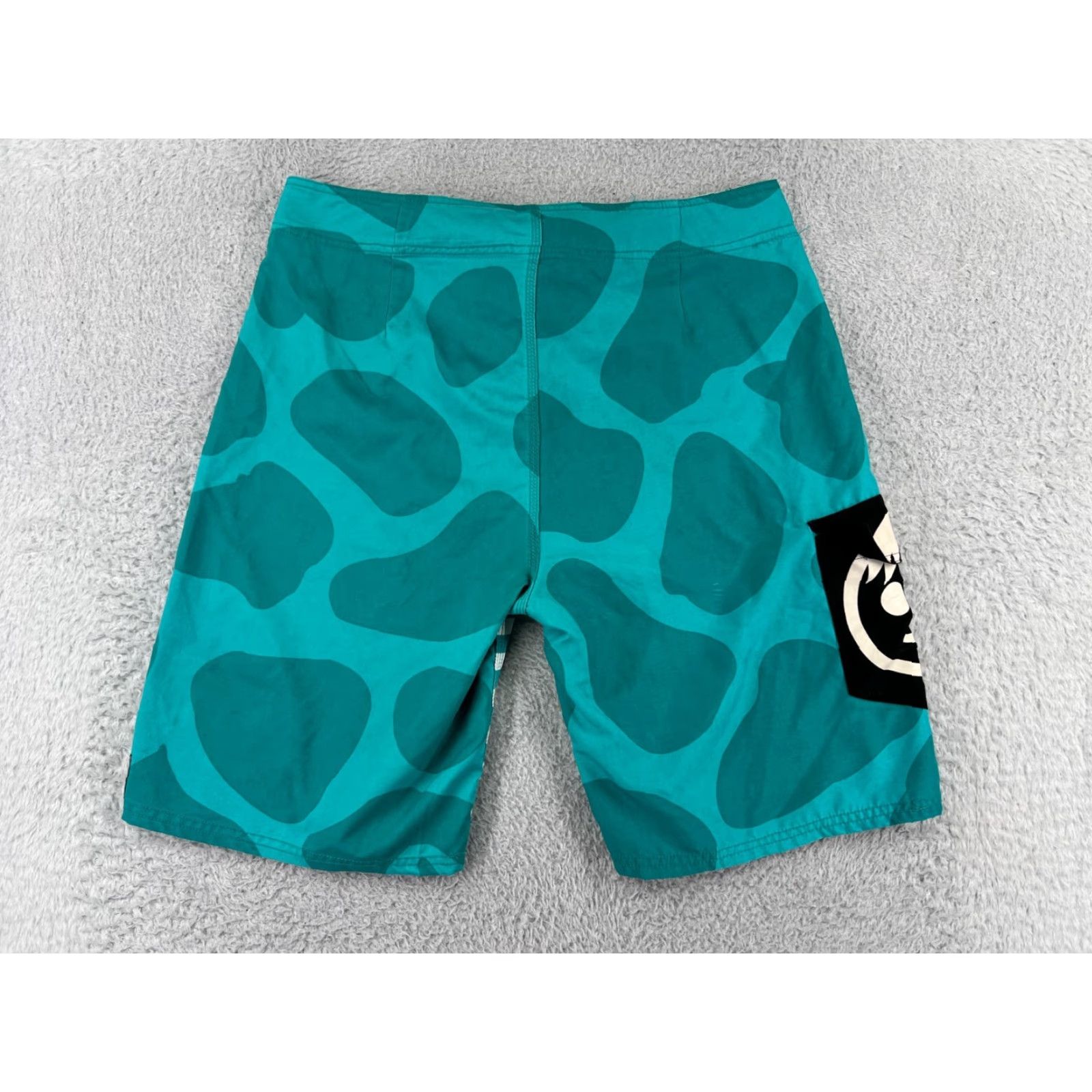 Vintage NEFF Swim Trunks Men 34 Teal Board Shorts Polyester Bathing Suit Surf Retro Look Green Pockets Drawstring Breathable 100% Polyester Mens Bottom Size US 34 / EU 50 - 2 Thumbnail
