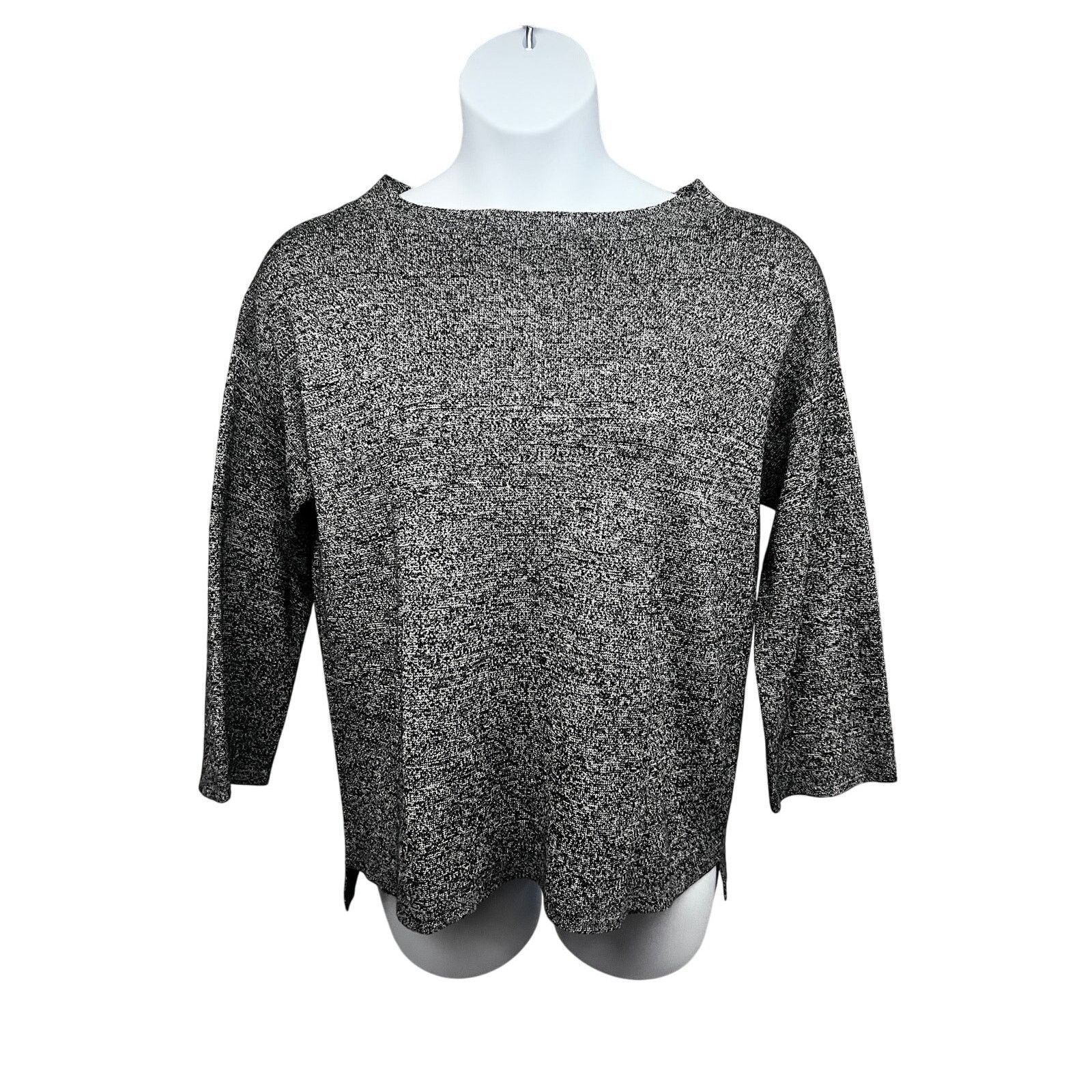 Eileen Fisher Eileen Fisher Silk Organic Cotton Gray Sweater S/P Small Size ONE SIZE - 1 Thumbnail