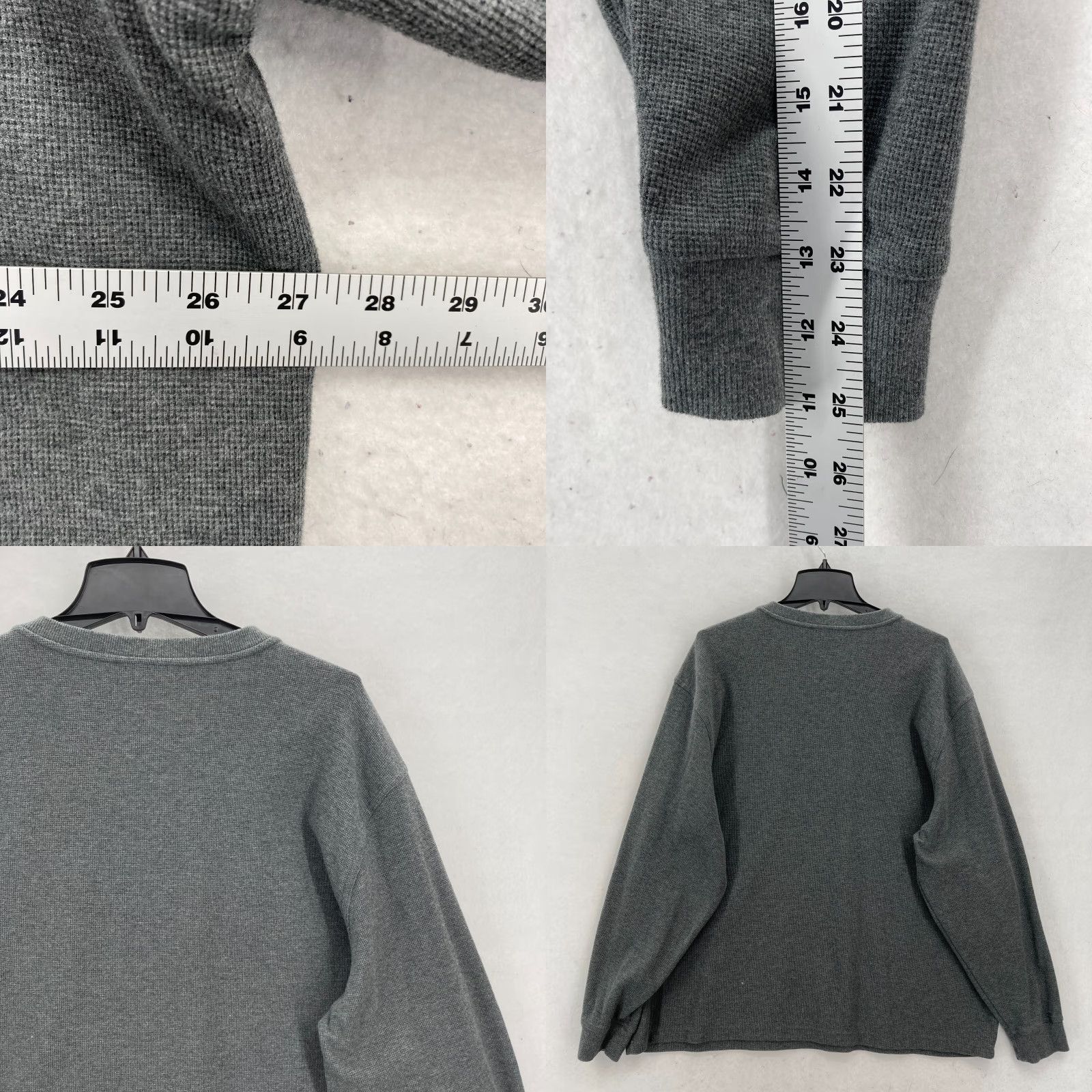 Vintage L.L. Bean Mens 2XL Gray Unshrinkable Waffle Knit Thermal Henley Shirt Camp Shirt Mens Regular Hat? Size US XXL / EU 58 / 5 - 8 Thumbnail