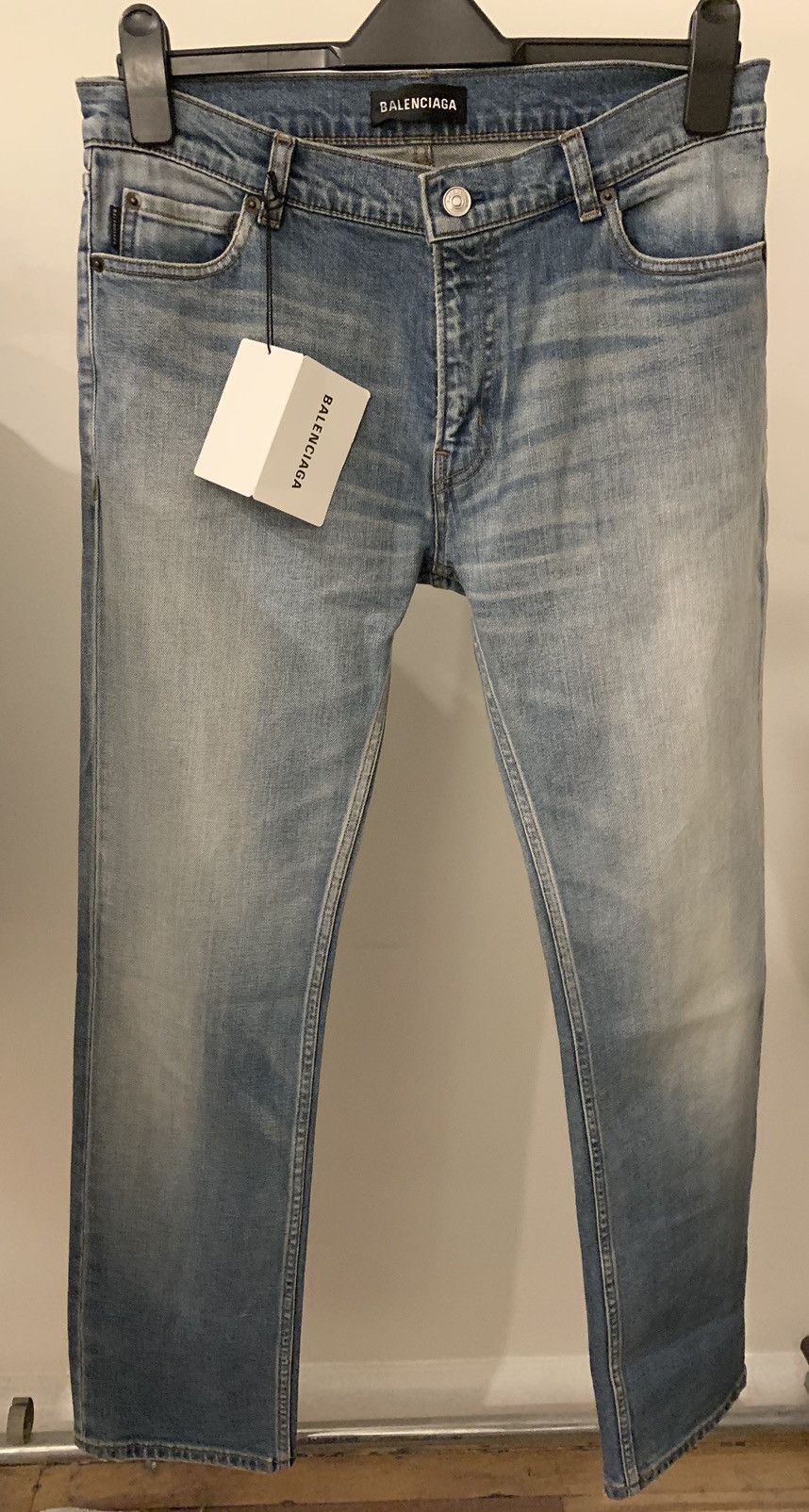 image of Balenciaga Slim Fit Jeans in Blue, Men's (Size 31)