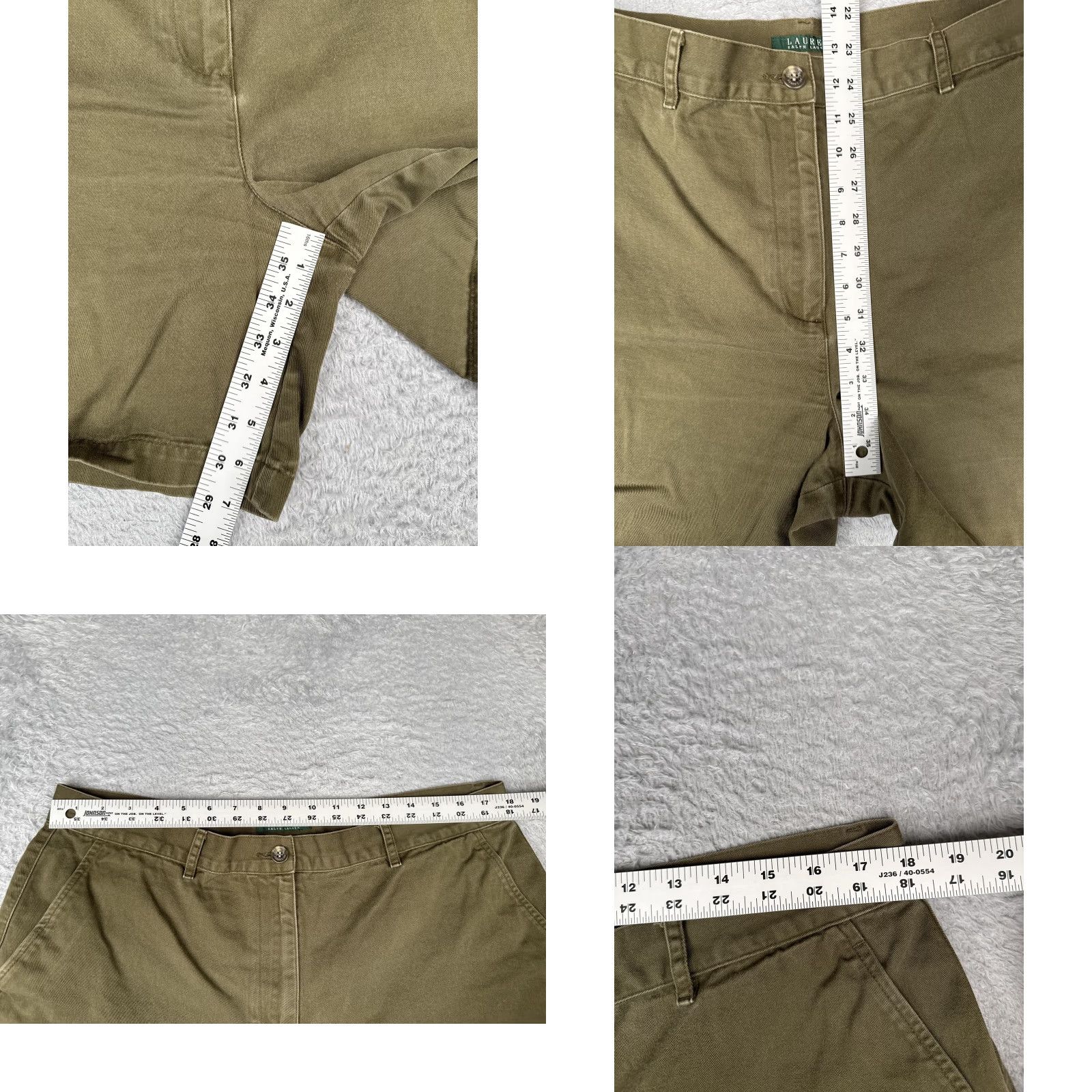 Ralph Lauren VINTAGE Lauren Ralph Lauren Shorts Womens 16 Green Khaki Chino Cotton Walking Casual Shirt Mens Girls? Size 38" / US 16 / IT 52 - 8 Thumbnail