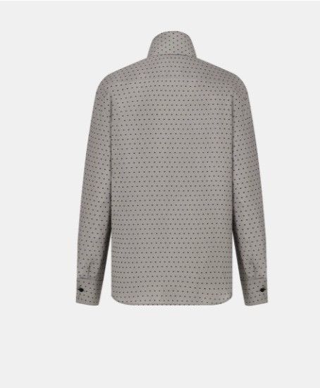 Dior o1w1db10924 Silk Ascot Blouse With Dots Motif in Grey Size XL / US 12-14 / IT 48-50 - 2 Thumbnail