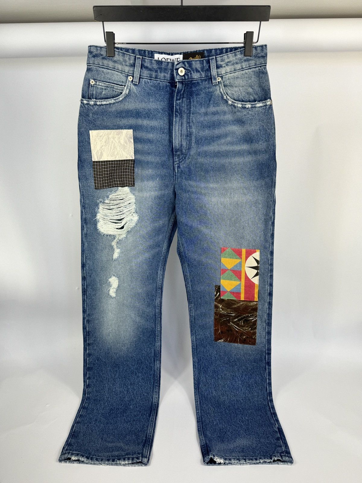 Loewe x PAULA’S IBIZA STRAIGHT LEG PATCHWORK JEANS Size US 34 / EU 50 - 1 Thumbnail