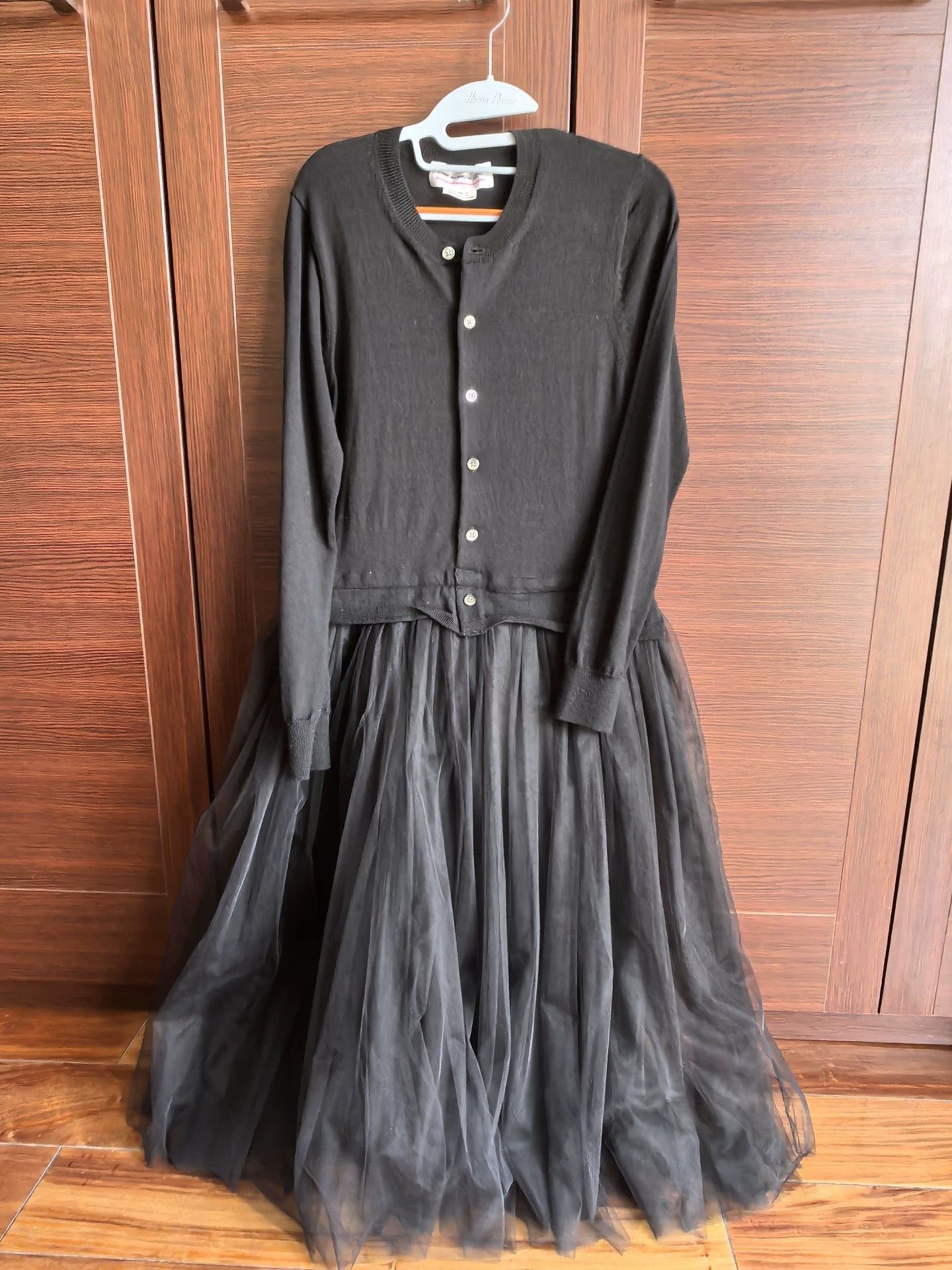 Comme des Garcons COMME des GARCONS Wool Black Tulle Layered Dress M (New) Size M / US 6-8 / IT 42-44 - 1 Thumbnail