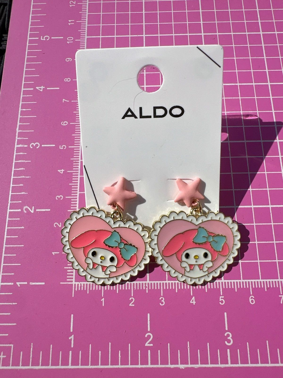 Designer Aldo Cute Pink Star bunny Earrings heart drops Size ONE SIZE - 4 Thumbnail