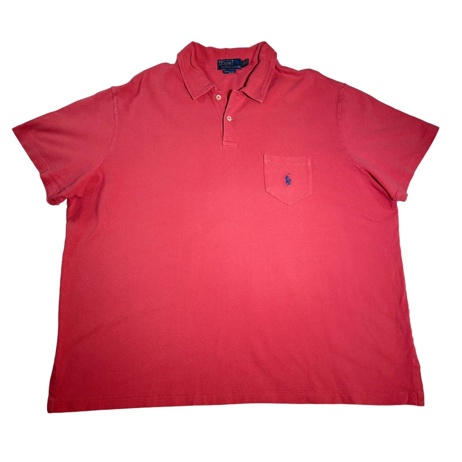 Polo Ralph Lauren Polo by Ralph Lauren Custom Fit Polo Blue Pony XXL Pink Size US XXL / EU 58 / 5 - 1 Thumbnail
