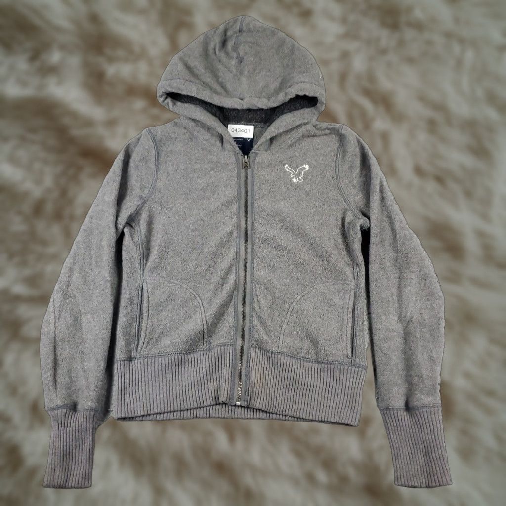 American Eagle Outfitters American Eagle Womens Medium Gray Full Zip Hoodie Sweatshirt Size M / US 6-8 / IT 42-44 - 1 Thumbnail