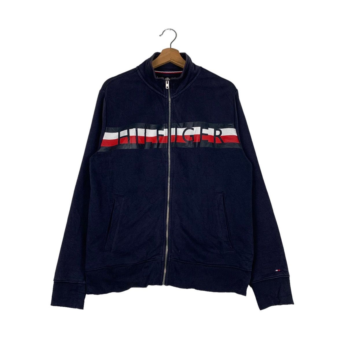 Tommy Hilfiger TOMMY HILFIGER Big Logo Sweater Jacket #0682-C31 Size US XL / EU 56 / 4 - 1 Thumbnail
