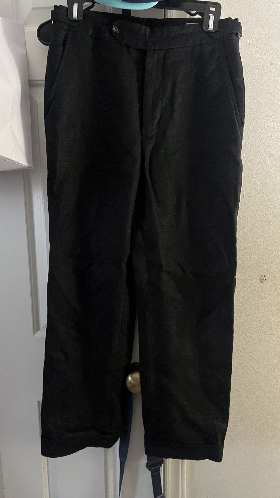 Bode linen suit trousers high side cinch vintage style