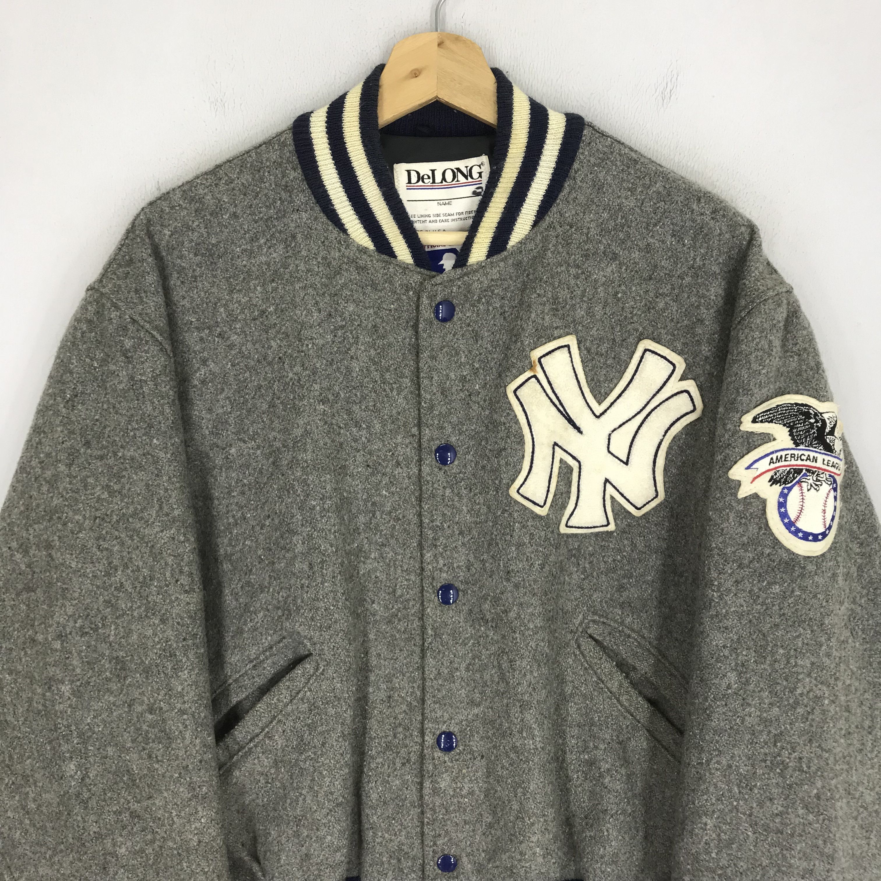 MLB Vintage 90's New York Yankees Wool Varsity Jacket MLB Team Size US L / EU 52-54 / 3 - 4 Thumbnail