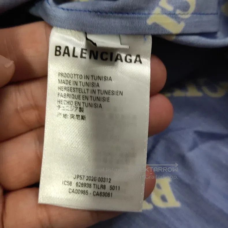 Balenciaga Balenciaga size 37 Klein blue full print logo short sleeve Size US S / EU 44-46 / 1 - 3 Thumbnail