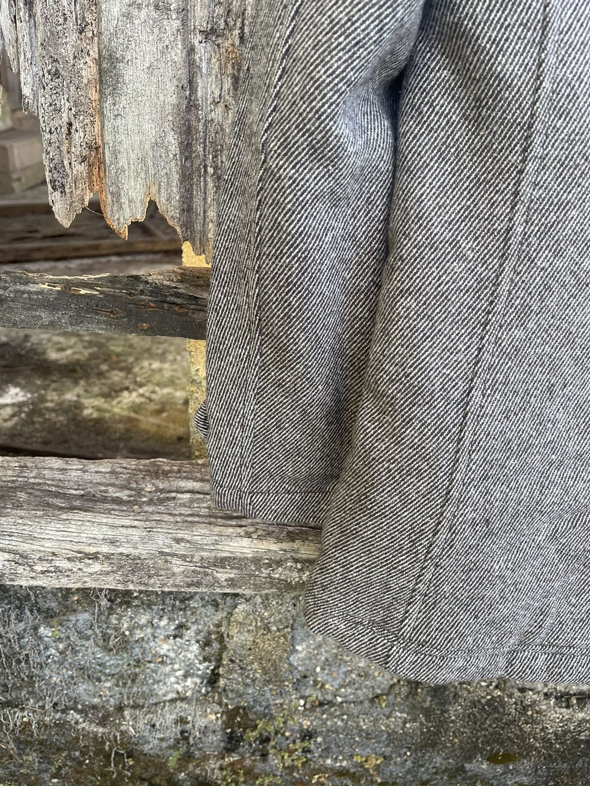 Michel Klein Klein Plus Homme Wool Peacoat - Herringbone Grey - Size 48 Size US M / EU 48-50 / 2 - 13 Thumbnail