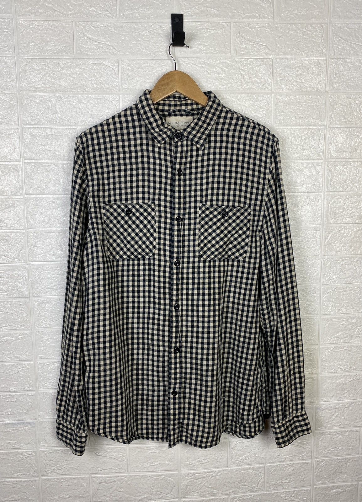 Denim & Supply Ralph Lauren Denim & Supply Ralph Lauren Black Checkered Button Shirt Size US L / EU 52-54 / 3 - 1 Thumbnail