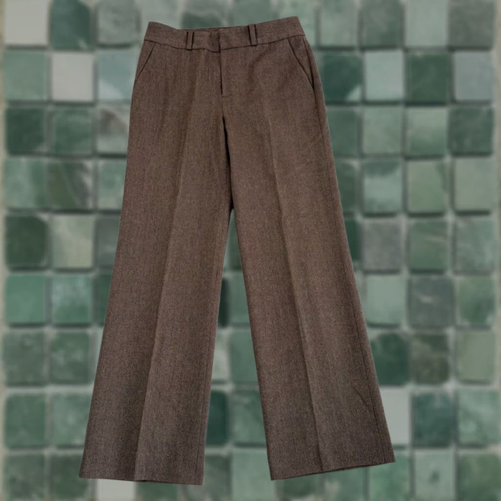 Ralph Lauren Ralph Lauren LRL Wool Herringbone Trouser Pants Women 6 Brown Wide Leg Preppy Dress Pants Vintage No Size 28" / US 6 / IT 42 - 1 Thumbnail