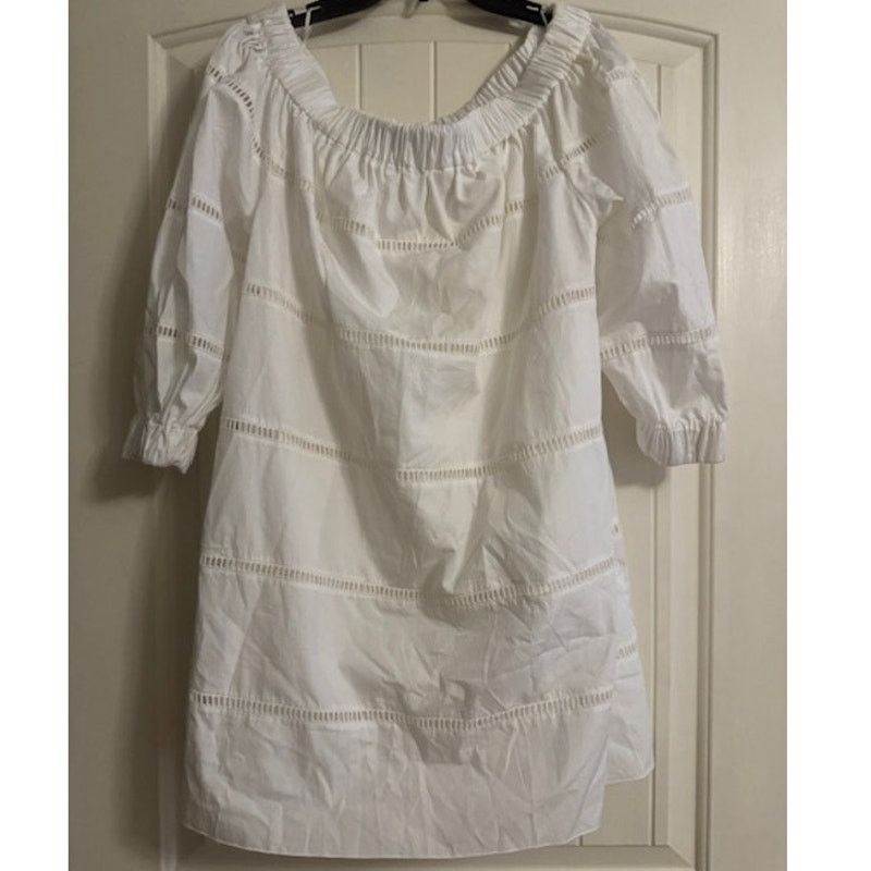 A.L.C. A.L.C. Hartman Poplin Off The Shoulder White Dress M Size M / US 6-8 / IT 42-44 - 3 Thumbnail