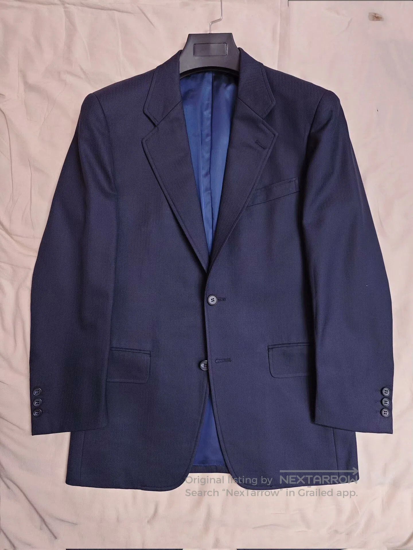 Holland & Sherry Custom Navy Wool Suit Jacket. Size US S / EU 44-46 / 1 - 5 Thumbnail