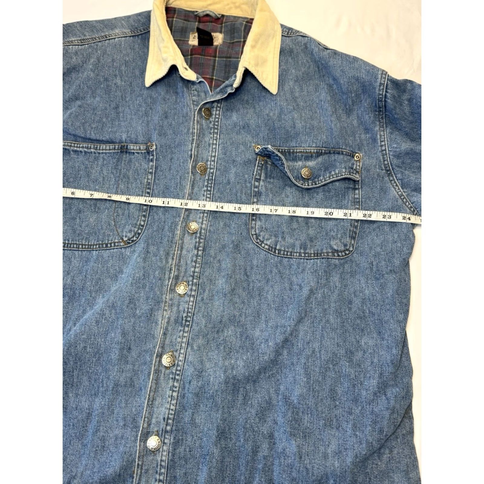 Vintage VINTAGE Arizona Jeans Co Denim Jacket Bomber Lined Corduroy Collar Mens Large Blue 90s USA Jacket Size US 33 - 6 Thumbnail