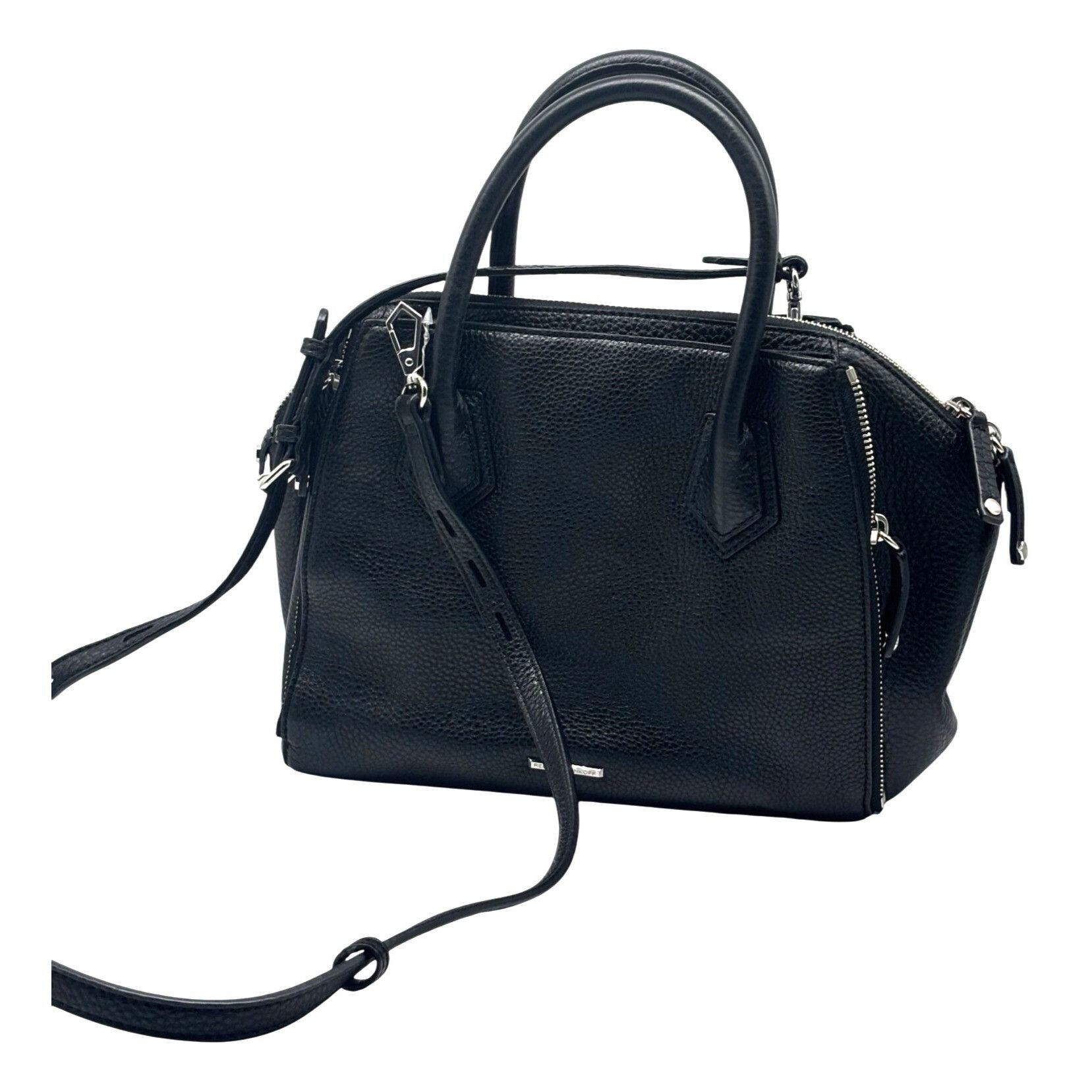 Rebecca Minkoff Rebecca Minkoff Textured Leather Mini Perry Satchel in Black Size ONE SIZE - 2 Thumbnail