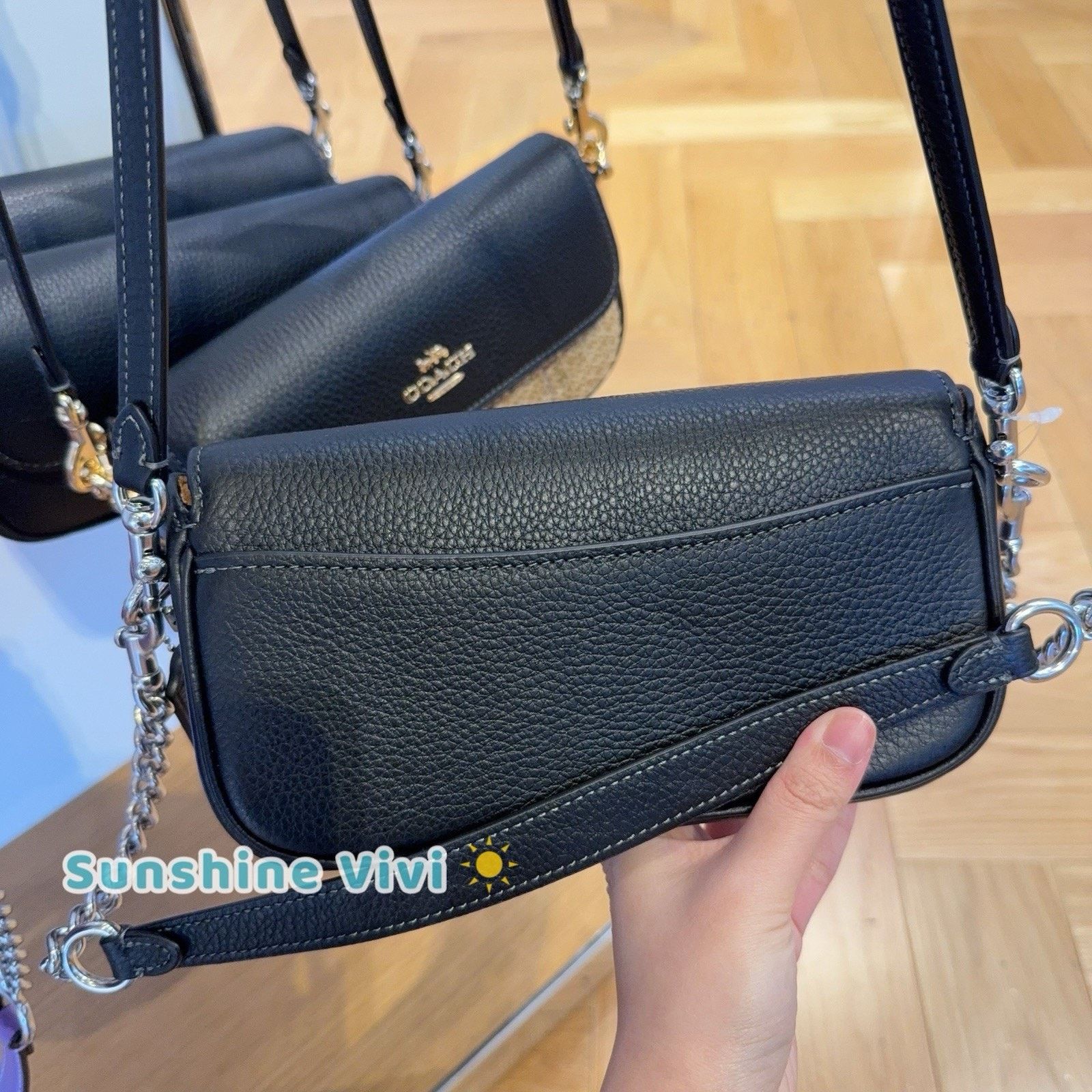 Coach NWT Coach Hailey Flap Bag Leather CAN72 Silver/Black Size ONE SIZE - 4 Thumbnail