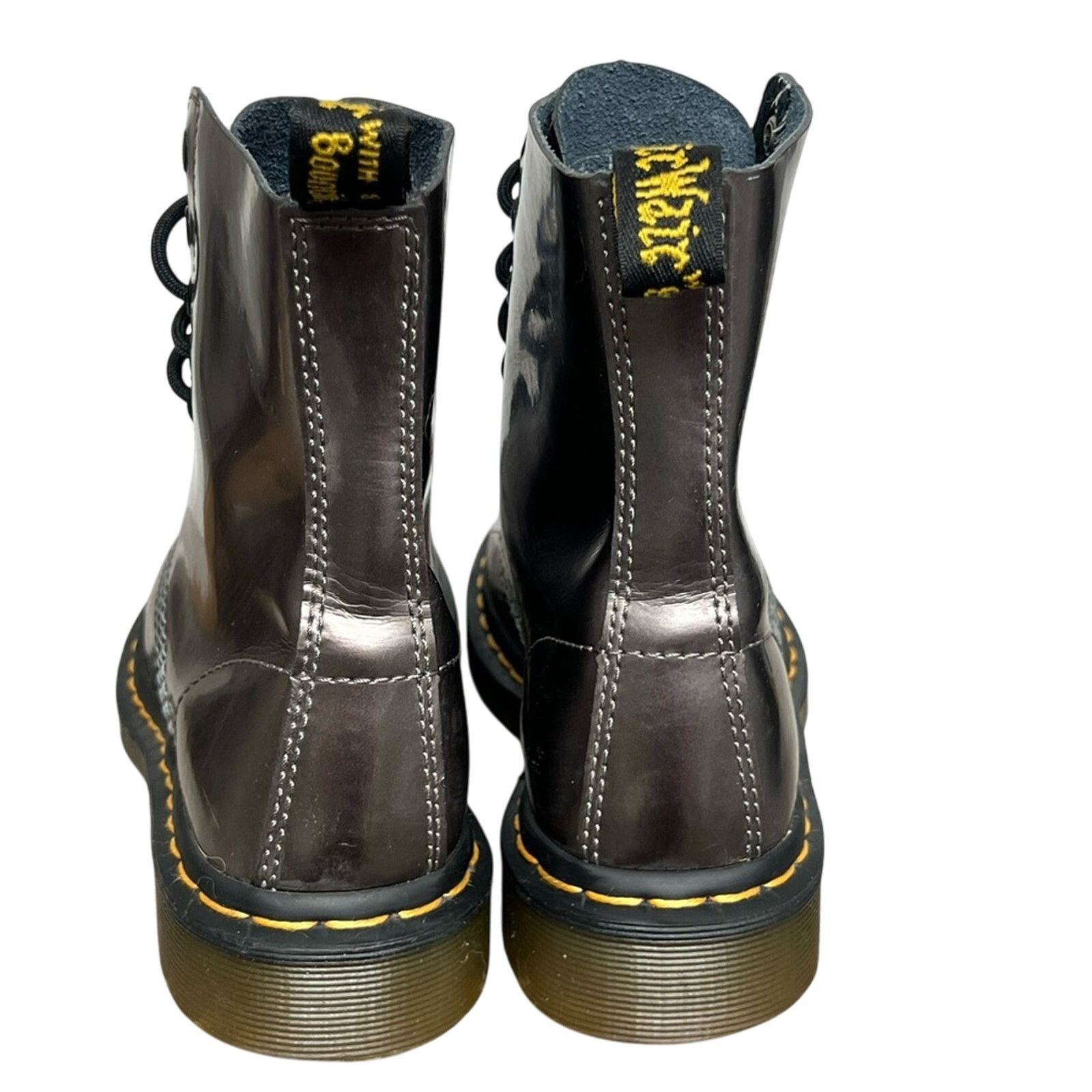 Dr. Martens Dr. Martens Metallic Pewter 1460 Pascal Smooth Leather Boots Size US 6 / IT 36 - 6 Thumbnail