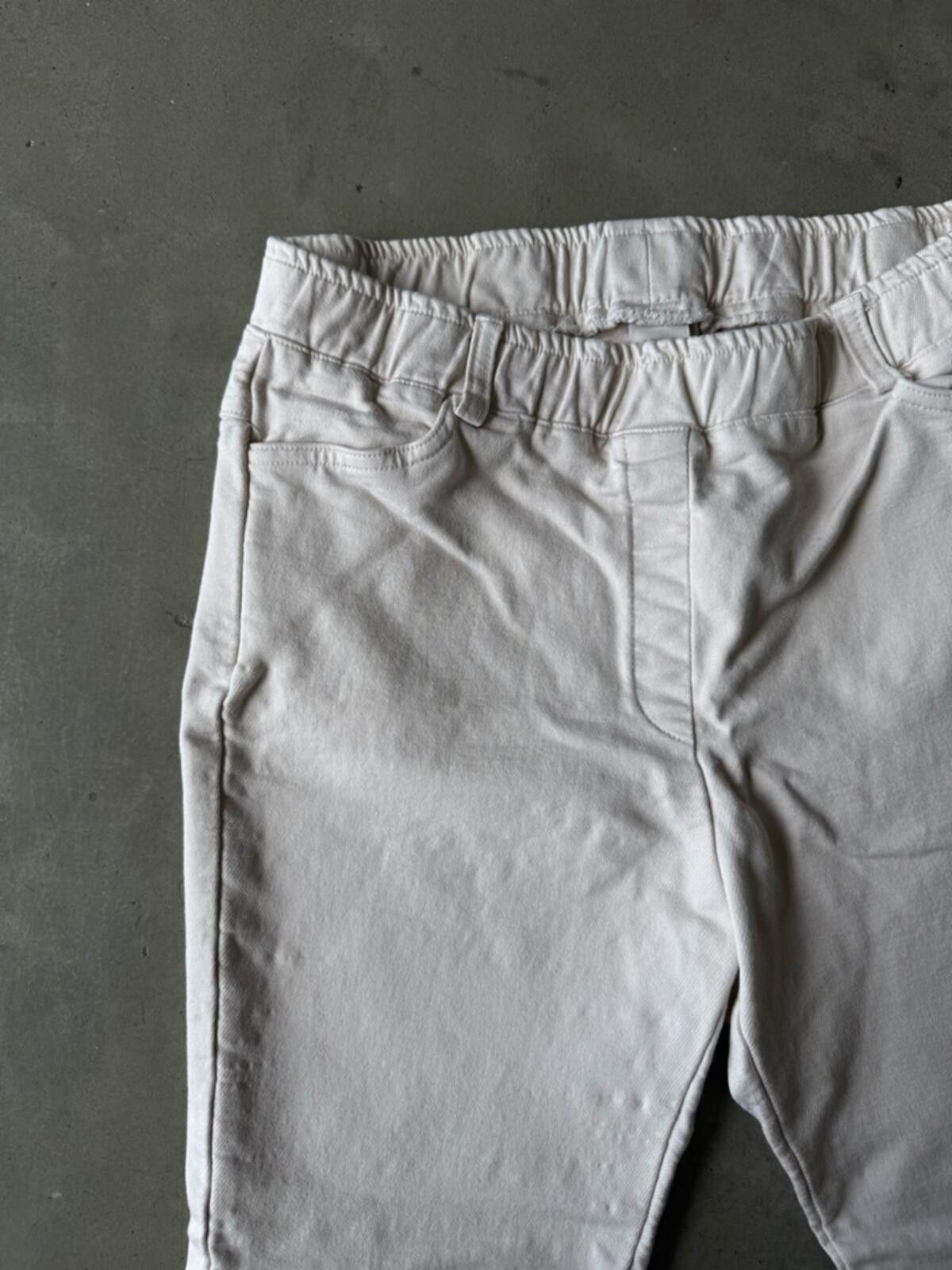 Mecca Mecca / Elastic Waist Straight Crop Raw Hem / Ivory Size 28" / US 6 / IT 42 - 4 Thumbnail