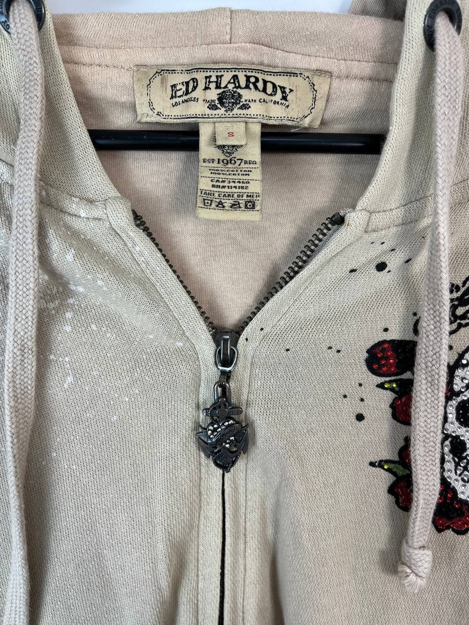 Ed Hardy ED HARDY ZIP HOODIE TOUR 1969 SKULL ROSES SWEATSHIRT SIZE S Size S / US 4 / IT 40 - 2 Thumbnail