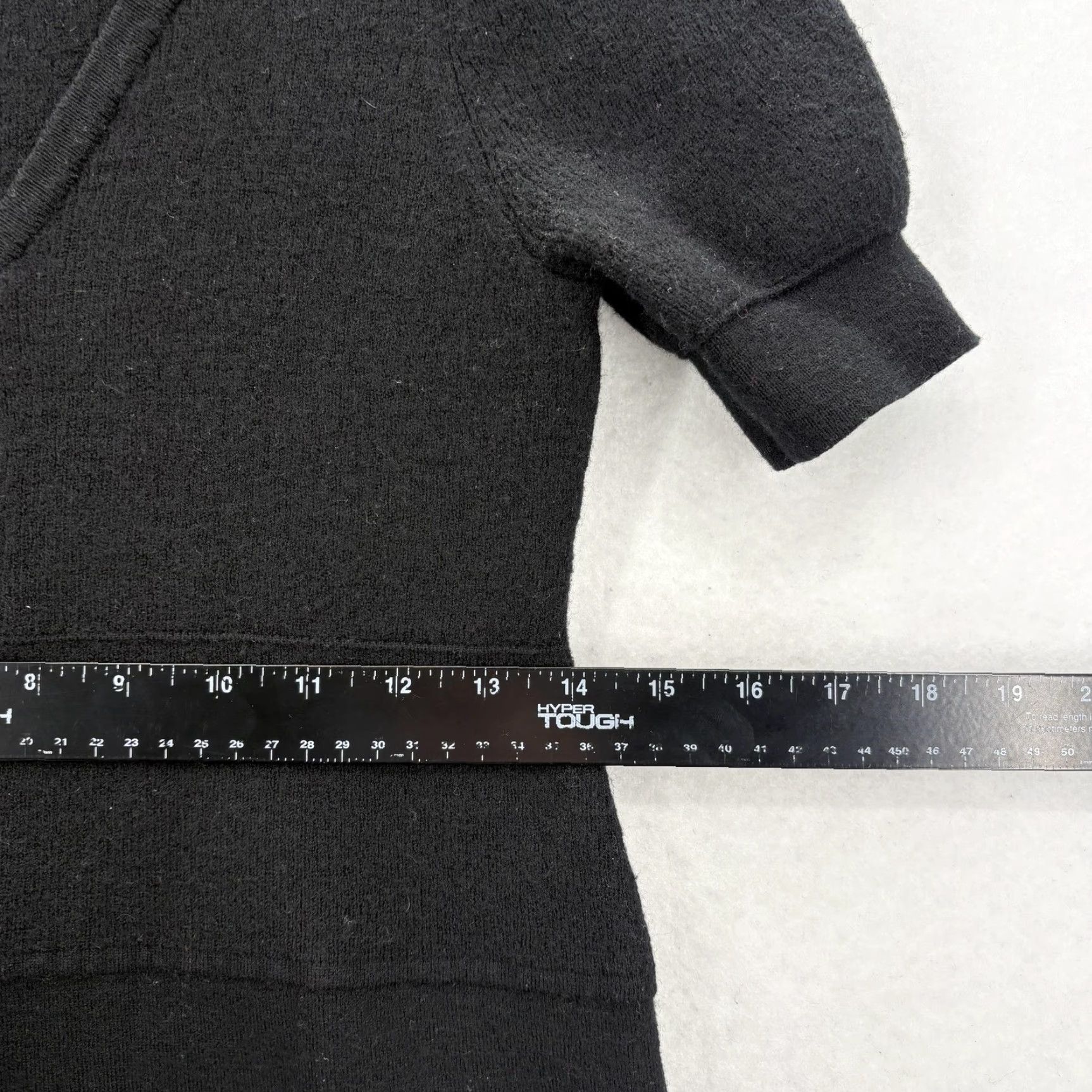 Talbots Talbots Sweater Dress Womens Medium Black Merino Wool Puff Sleeve Knee Length V-Neck Pullover Dress for Casual Workwear Size M / US 6-8 / IT 42-44 - 7 Thumbnail