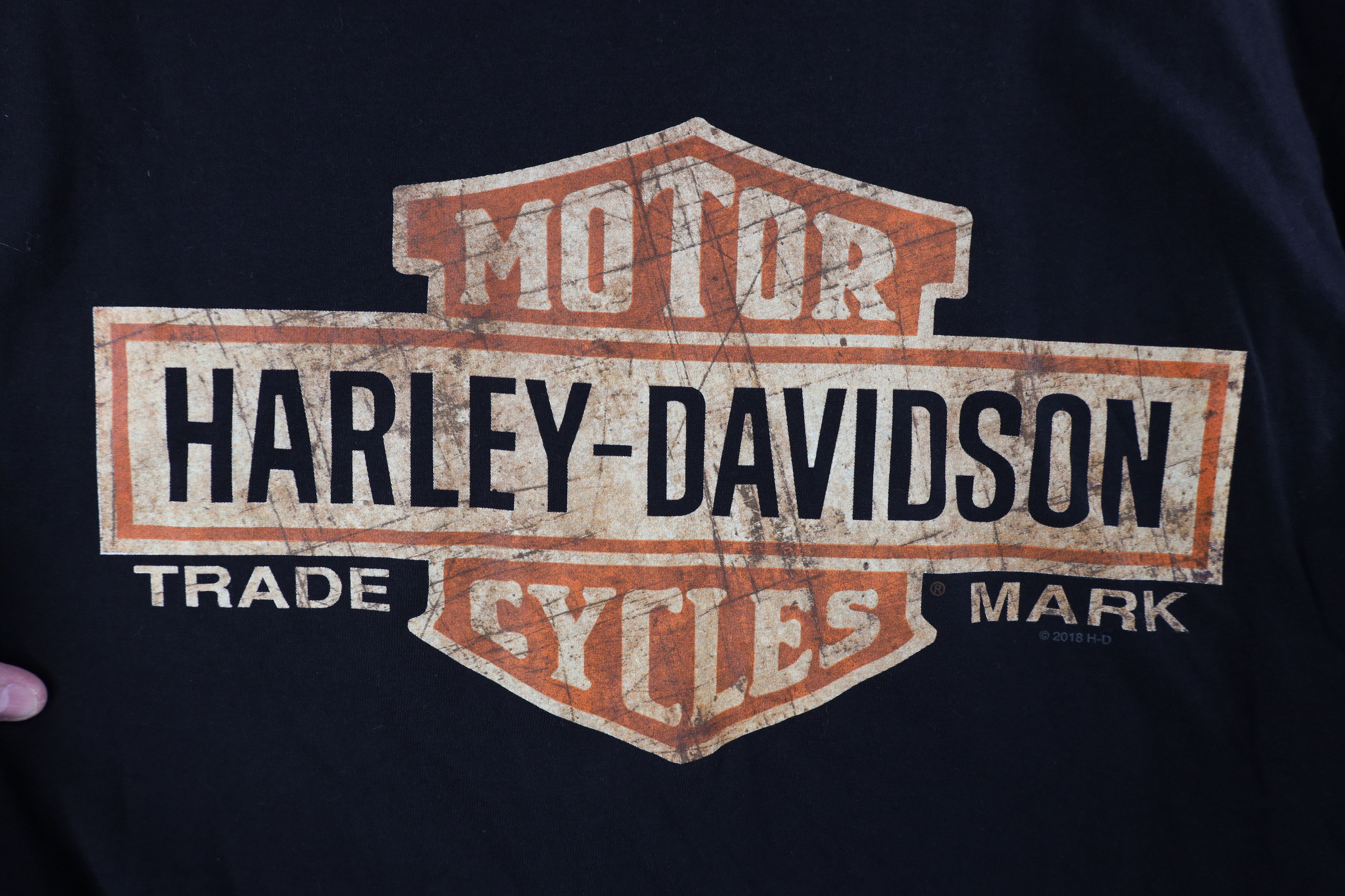 Harley Davidson × Vintage Y2K Harley Davidson Spell Out Big Logo Short Sleeve T-Shirt Size US L / EU 52-54 / 3 - 4 Thumbnail